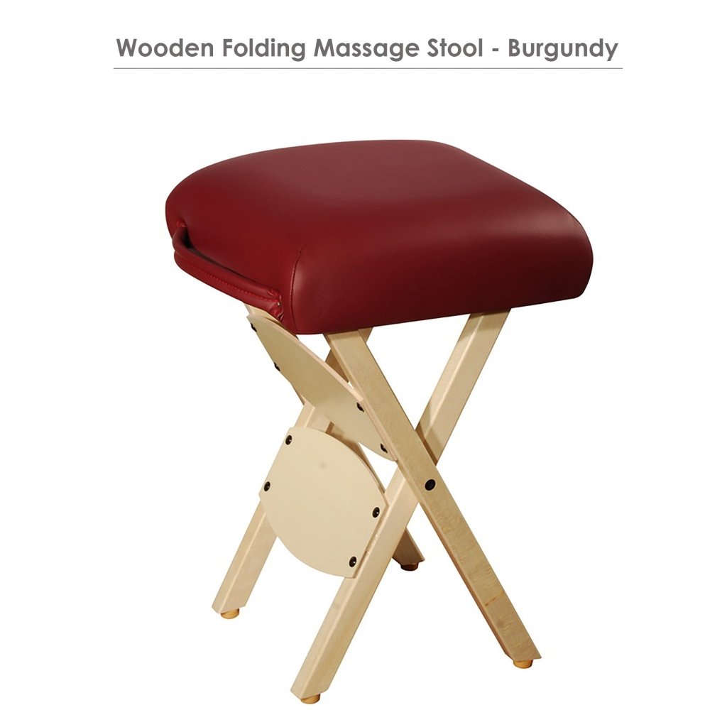 Portable Folding Wooden Massage Stool - Lightweight Foldable Tattoo Stool for Home, Spa & Salon Use