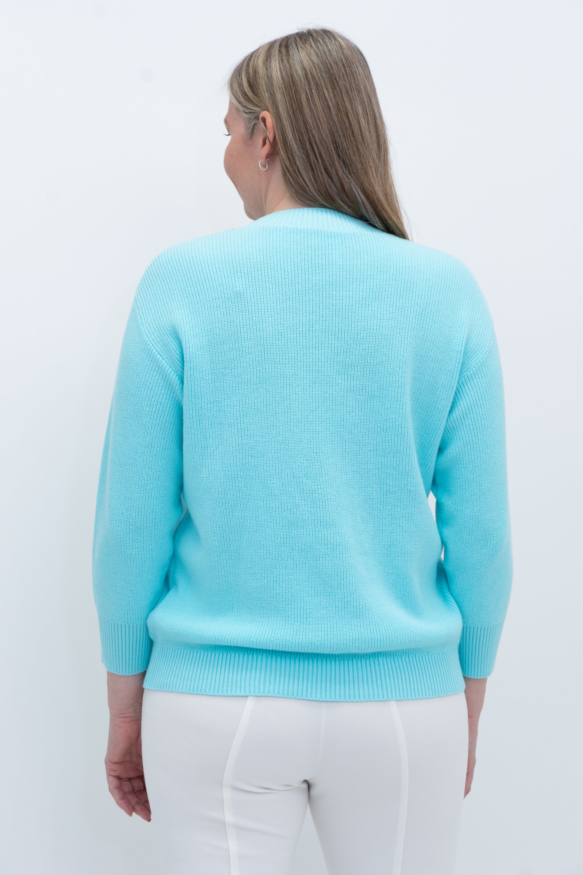 Brooklyn Sweater Women's Mint Green Cotton Knit Pullover - Cozy Casual Wear for Fall & Winter