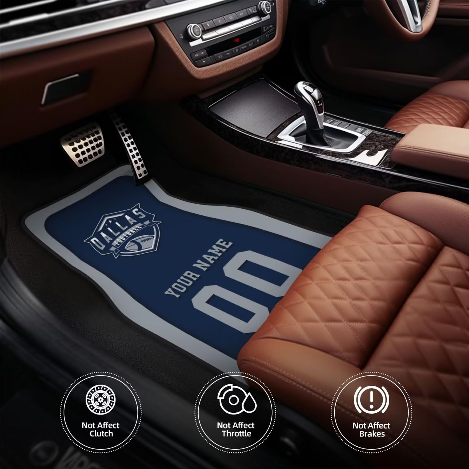 Custom Car Floor Mats with Personalized Name & Number - 4-Piece Set for Most Vehicles | Perfect Car Interior Accessories & Gift for Car Enthusiasts | Ideal for Daily Commuting, Road Trips & Car Shows