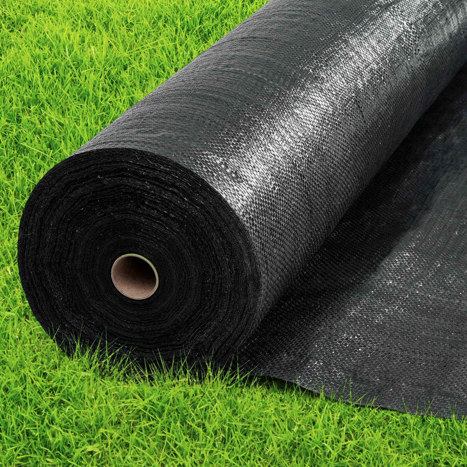 6ft x 300ft Heavy Duty Weed Barrier Landscape Fabric - 3.2oz Woven Geotextile Ground Cover for Gardening, Mulch Cloth, Garden Bed Liner - Perfect for Landscaping, Driveway, Farm, Greenhouse & Weed Control