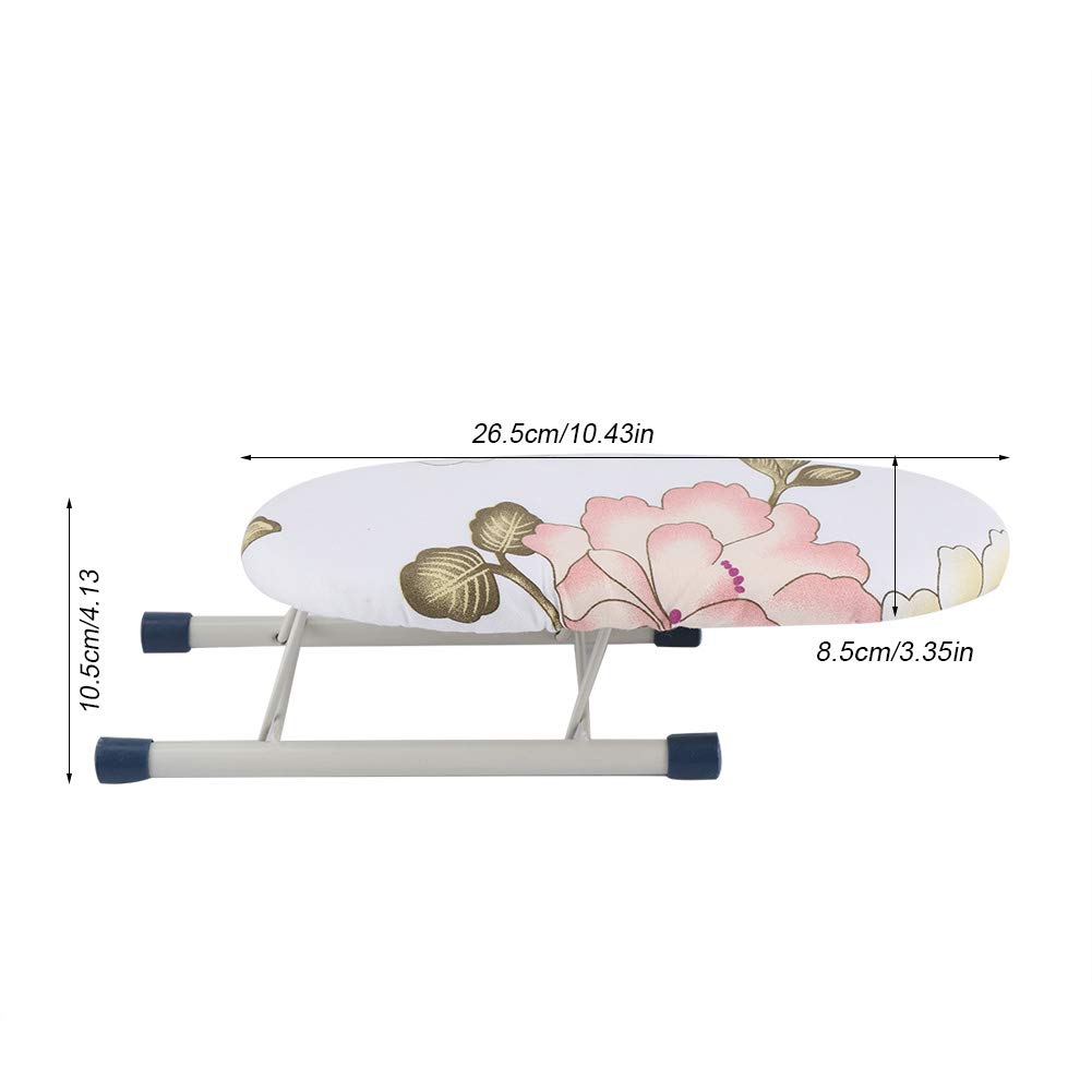 Fdit Foldable Mini Ironing Board for Home & Travel - Compact Space-Saving Design for Sleeves, Cuffs & Collars (Peony Pattern) | Perfect for Small Spaces, Apartments & On-the-Go Ironing Needs