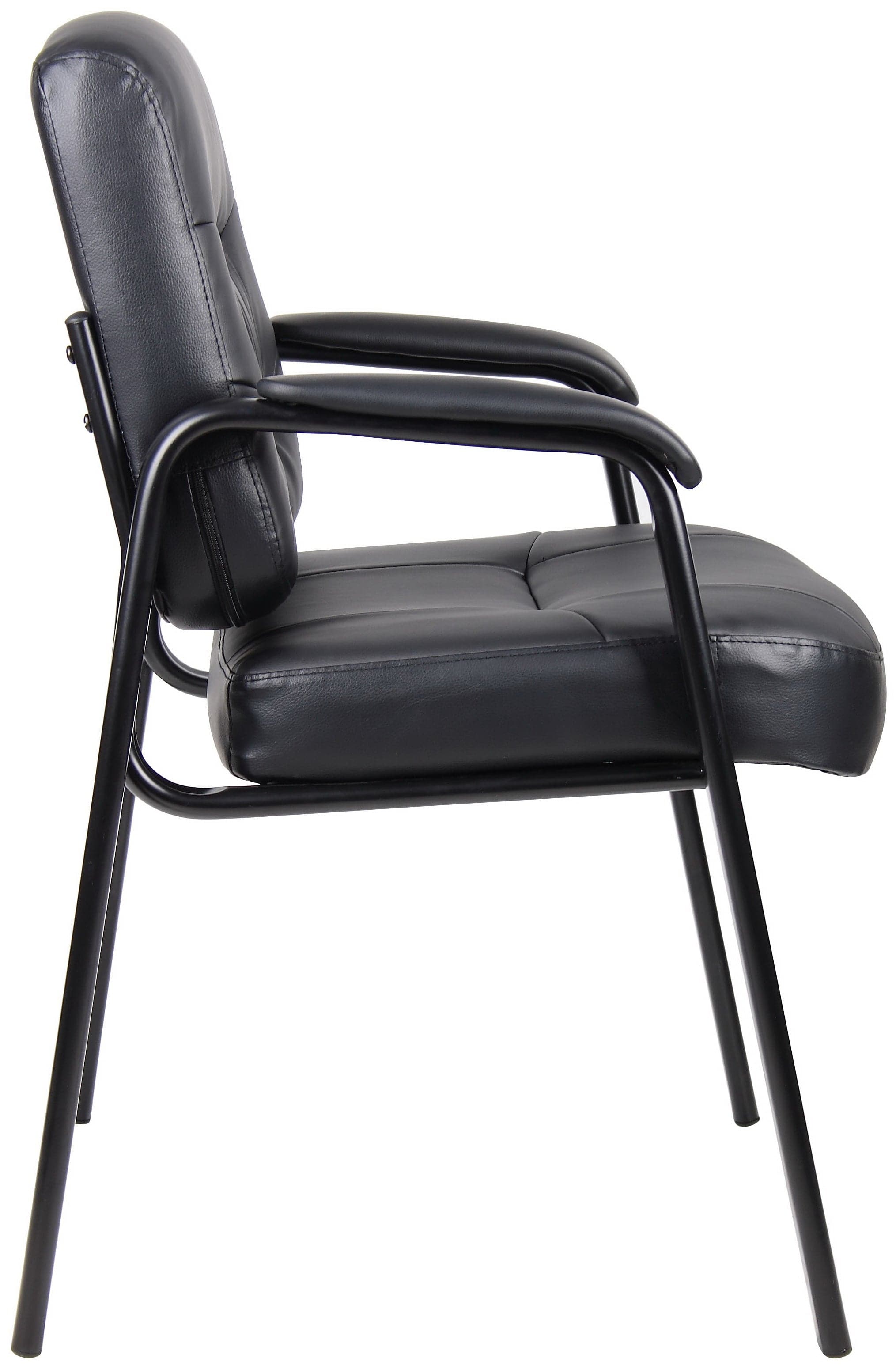 Premium Boss LeatherPlus Guest Chair [B7509] - Ergonomic Office Chair for Reception & Conference Rooms - Comfortable Seating for Visitors & Clients