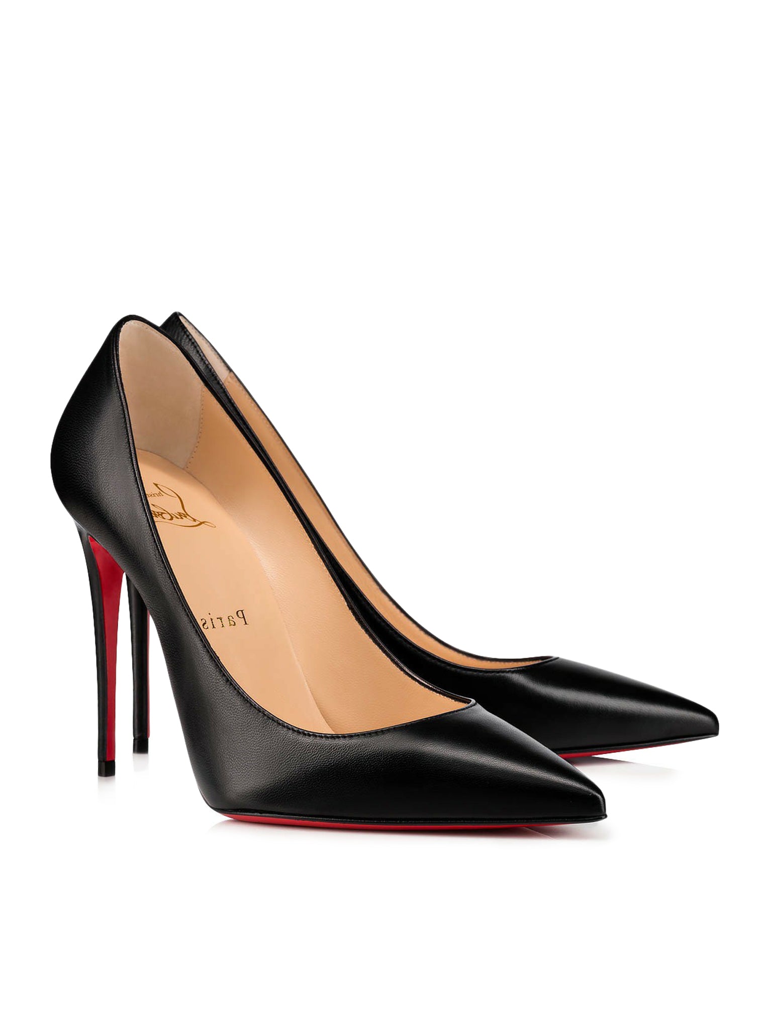 Christian Louboutin Kate Black Leather Pumps - Women's Luxury High Heel Shoes (Style 3191410 BK01 Black) for Evening Parties, Weddings & Special Occasions