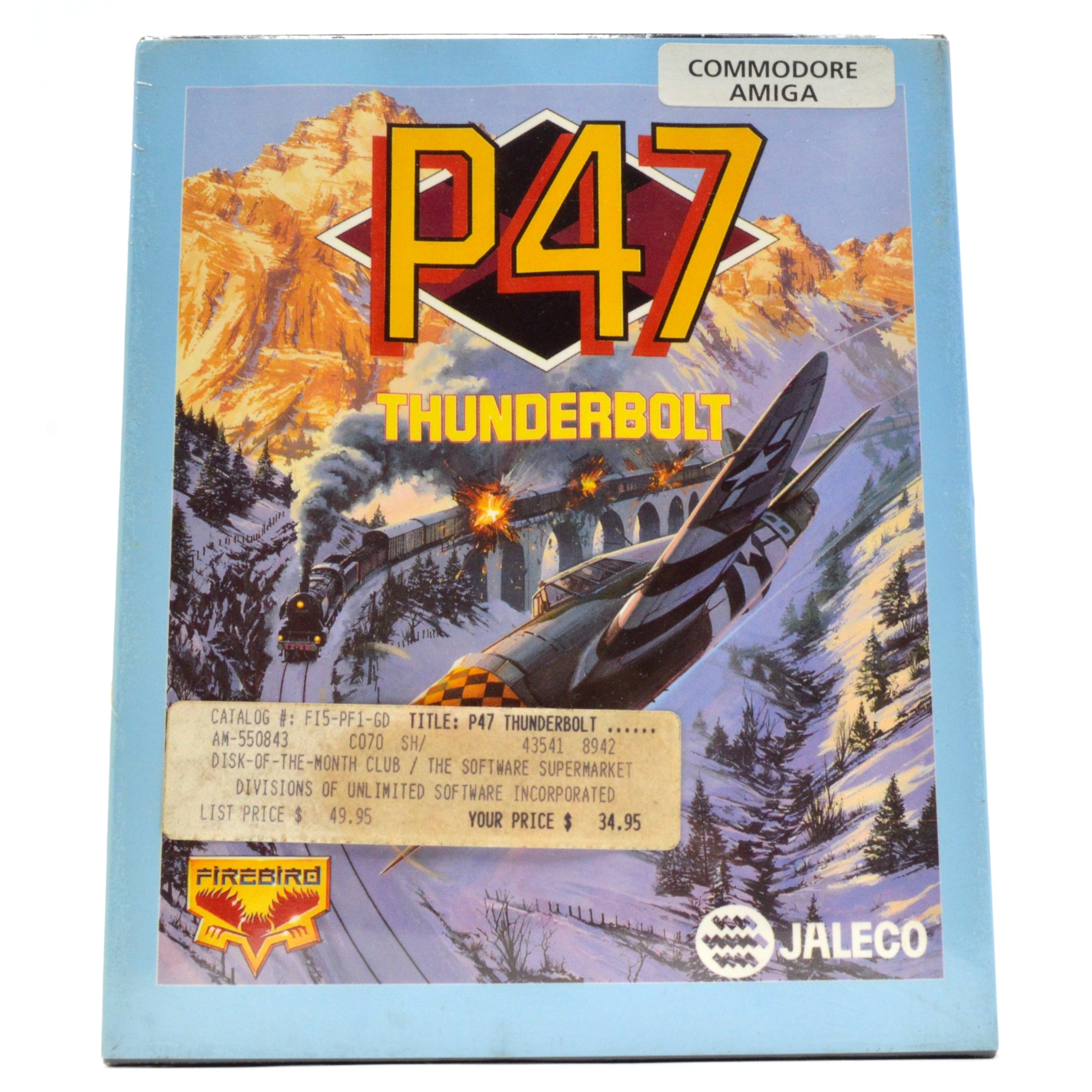 Vintage COMMODORE AMIGA P47 THUNDERBOLT Computer Game - Factory Sealed (1988) | Retro Gaming Collectible for Classic PC Enthusiasts | Perfect for Gaming Nostalgia and Collector's Display