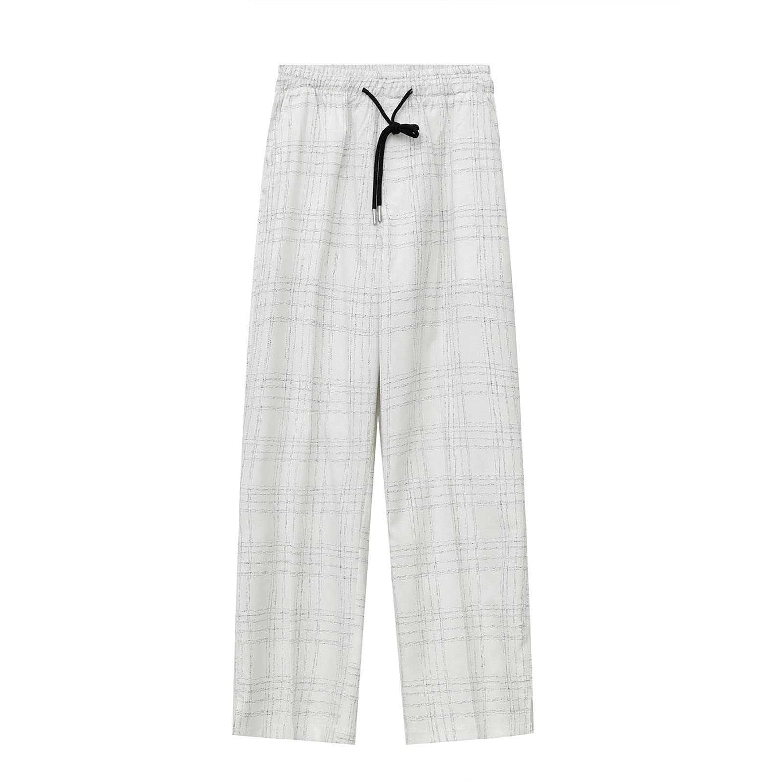 Stylish Men's Wide Leg Lounge Pants - Comfortable Tartan Plaid Trousers for Casual Wear | Lightweight & Breathable | Perfect for Home, Travel & Relaxation
