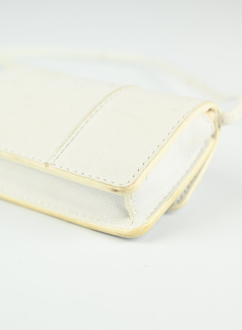 Jacquemus Mini Le Bello White Leather Crossbody Bag - Perfect for Parties, Dates & Everyday Use