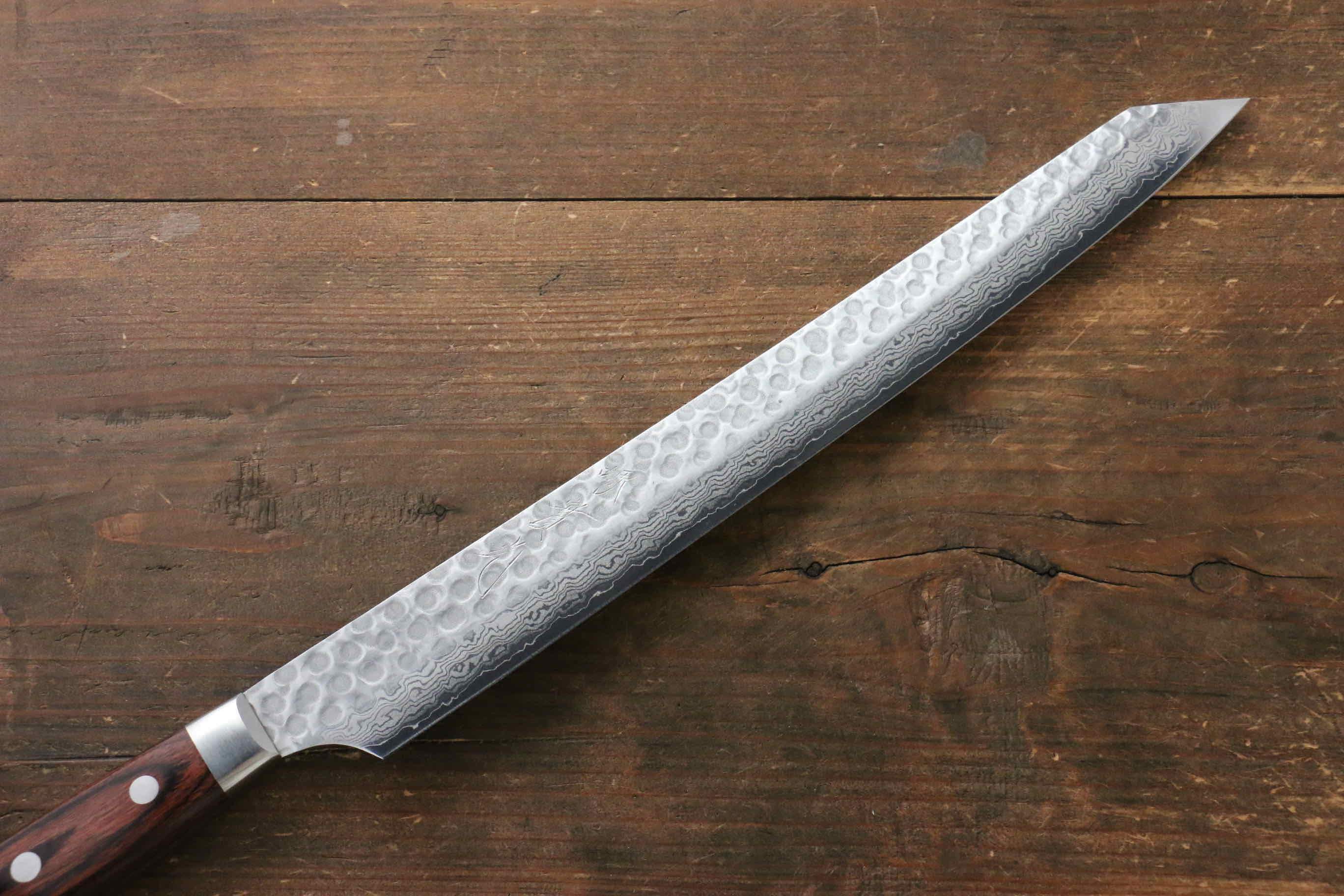 Premium Jikko VG10 17-Layer Kiritsuke Yanagiba Japanese Chef Knife 300mm - Mahogany Wood Handle - Perfect for Sushi, Sashimi & Precision Cutting