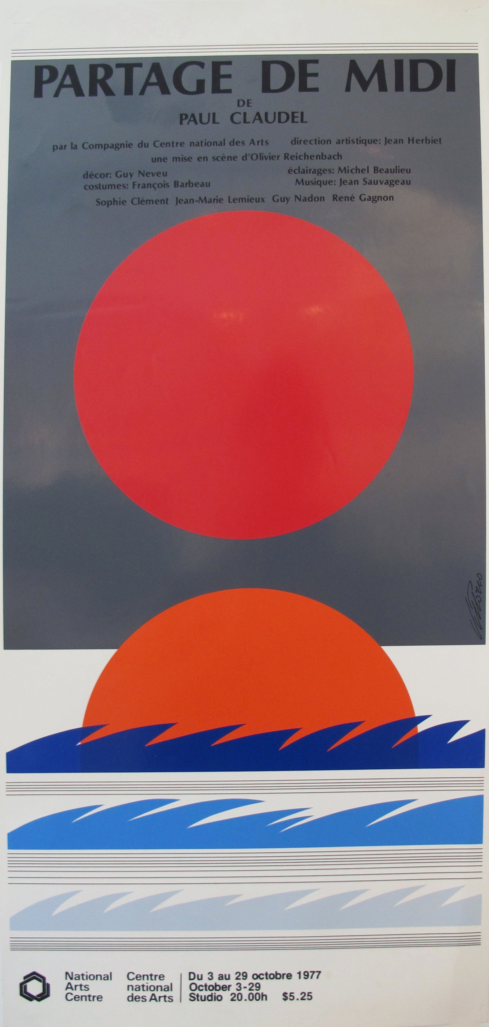 1977 Original Quebec Poster - Partage de Midi Vintage Wall Art - Perfect for Home Decor, Office & Gift Giving