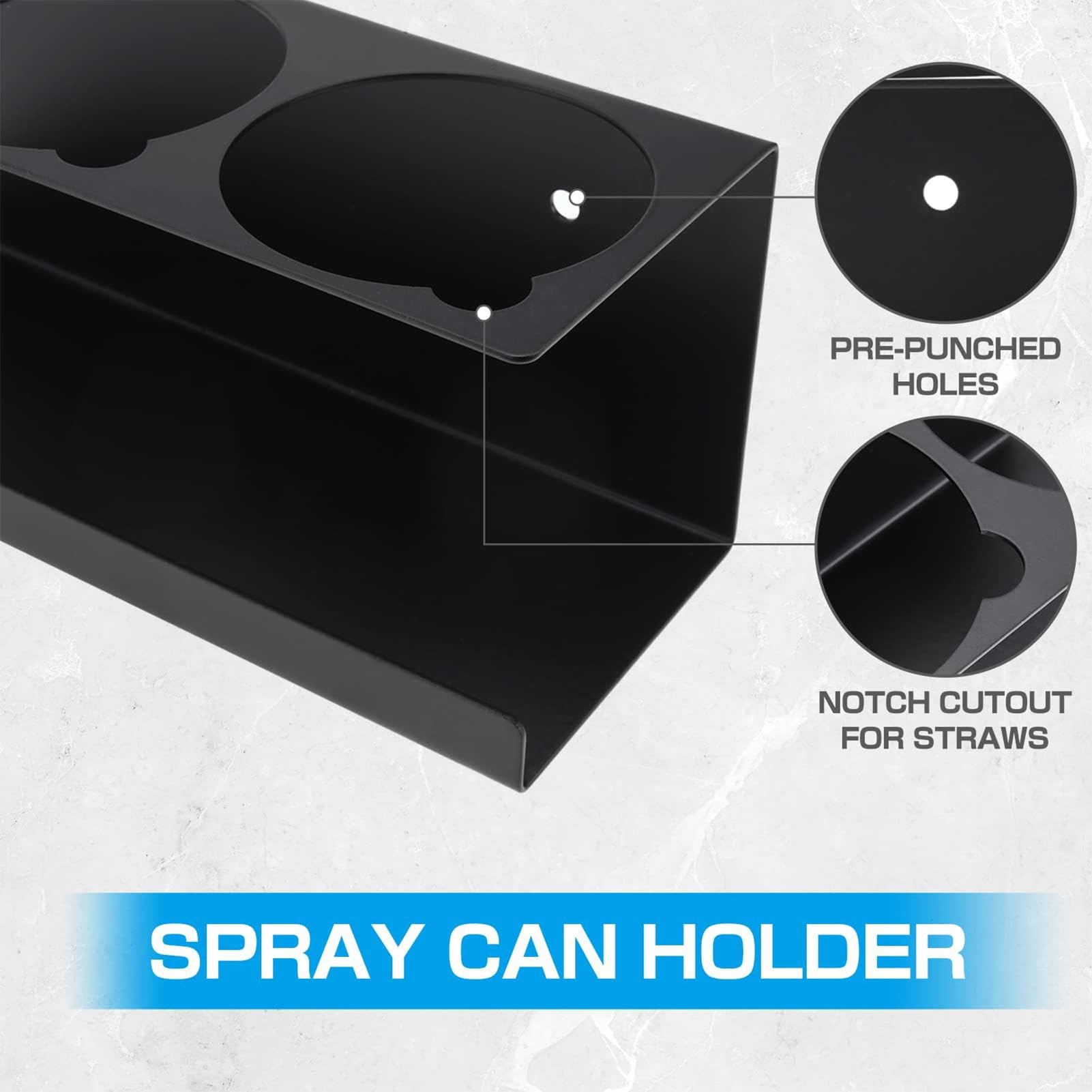 SHZONS Heavy Duty Steel Spray Can Holder - 5 Hole Paint Bottle Organizer Shelf for Aerosol Storage | Space-Saving Workshop & Garage Organization Solution | Perfect for DIY Projects, Auto Repair & Home Maintenance