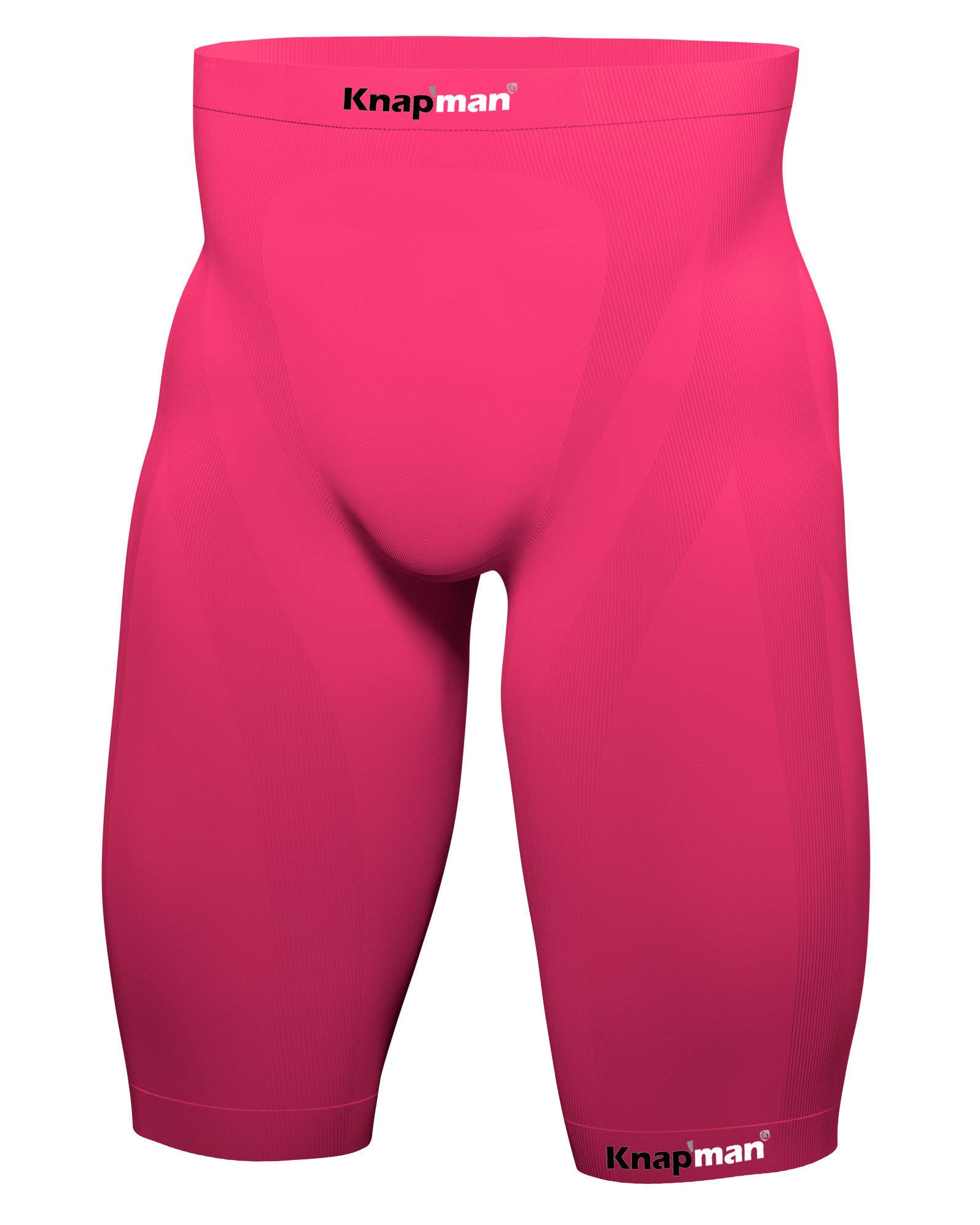 Knapman Men's Zoned Compression Shorts - 45% Pink - Moisture Wicking Workout Shorts for Running, Gym & Sports