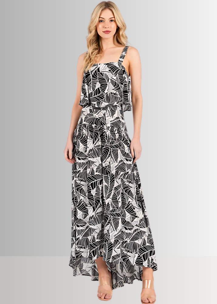 Devyn Tropical Flowy High Low Maxi Skirt for Women - Summer Beach Dress, Boho Chic Vacation Outfit, Perfect for Pool Parties & Tropical Getaways