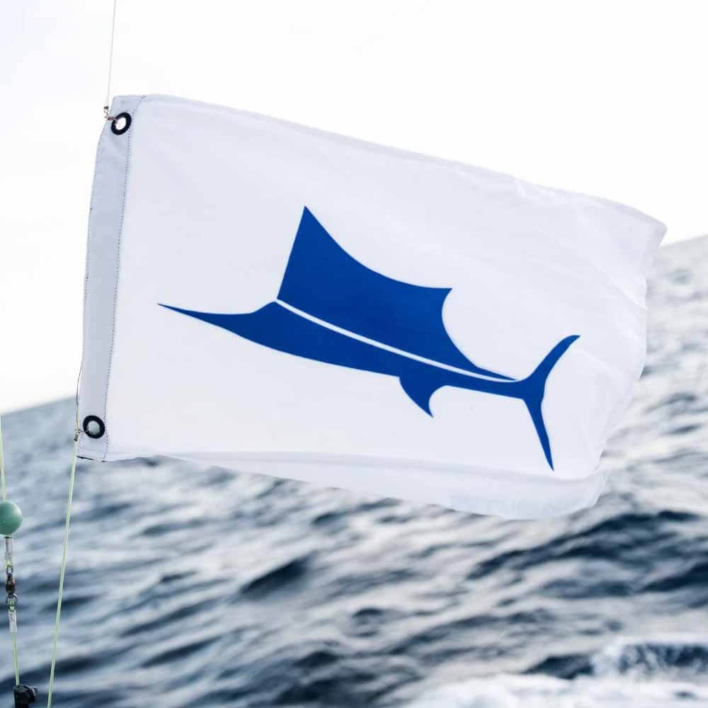 Premium Billfish Gear Sailfish Flags - White (10 Pack) for Fishing Tournaments & Boat Decorations