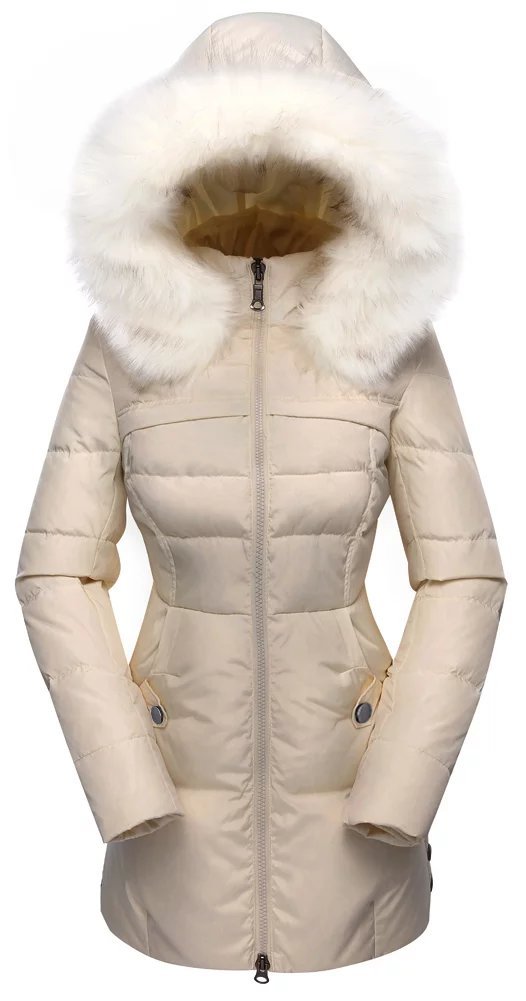 Valuker Women's Winter Down Coat with Detachable Fur Hood - 90% White Duck Down Puffer Jacket for Extreme Cold Weather - Perfect for Skiing, Snowboarding & Outdoor Adventures