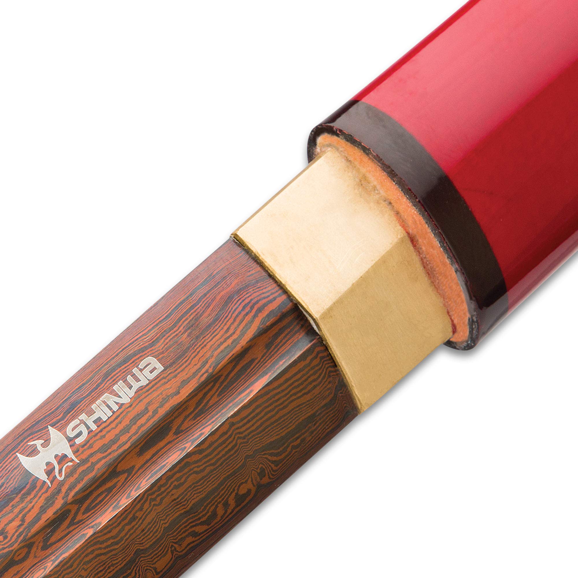 Handmade Shinwa Shirasaya Samurai Sword - Exclusive Hand Forged Damascus Steel Blade with Lacquered Hardwood Scabbard (Scarlet Fang) - Perfect for Martial Arts Training, Cosplay, and Japanese Sword Collectors
