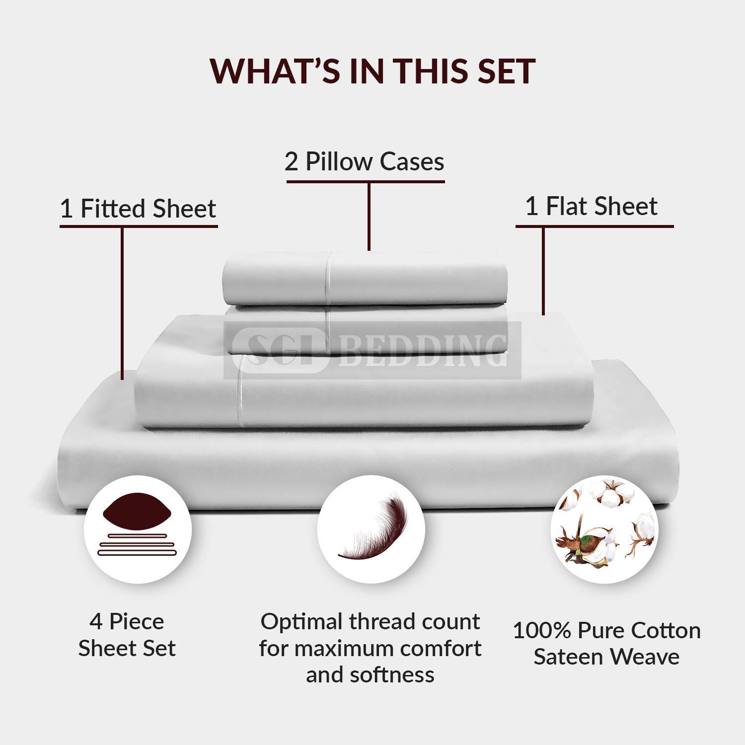 100% Real Cotton Super Soft Luxury California King Sheets - 4 Piece 1000 Thread Count Bedding Set (White) for Ultimate Comfort & Breathability - Perfect for Master Bedrooms, Hotels, and Premium Sleep Experience