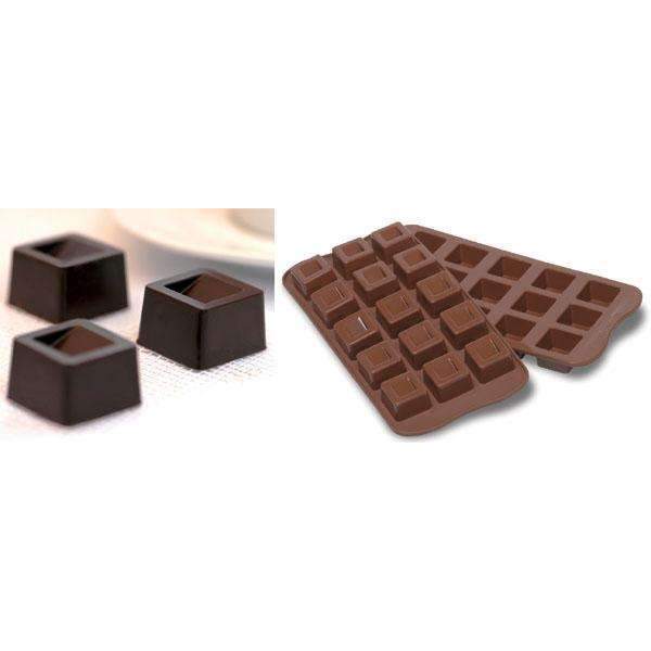 Premium Silikomart™ Cubo Chocolate Silicone Mold - 4-Cavity Square Baking Mold for Chocolate, Candy, Ice Cubes & Desserts - BPA-Free Flexible Silicone Mold for Home Baking & Professional Use