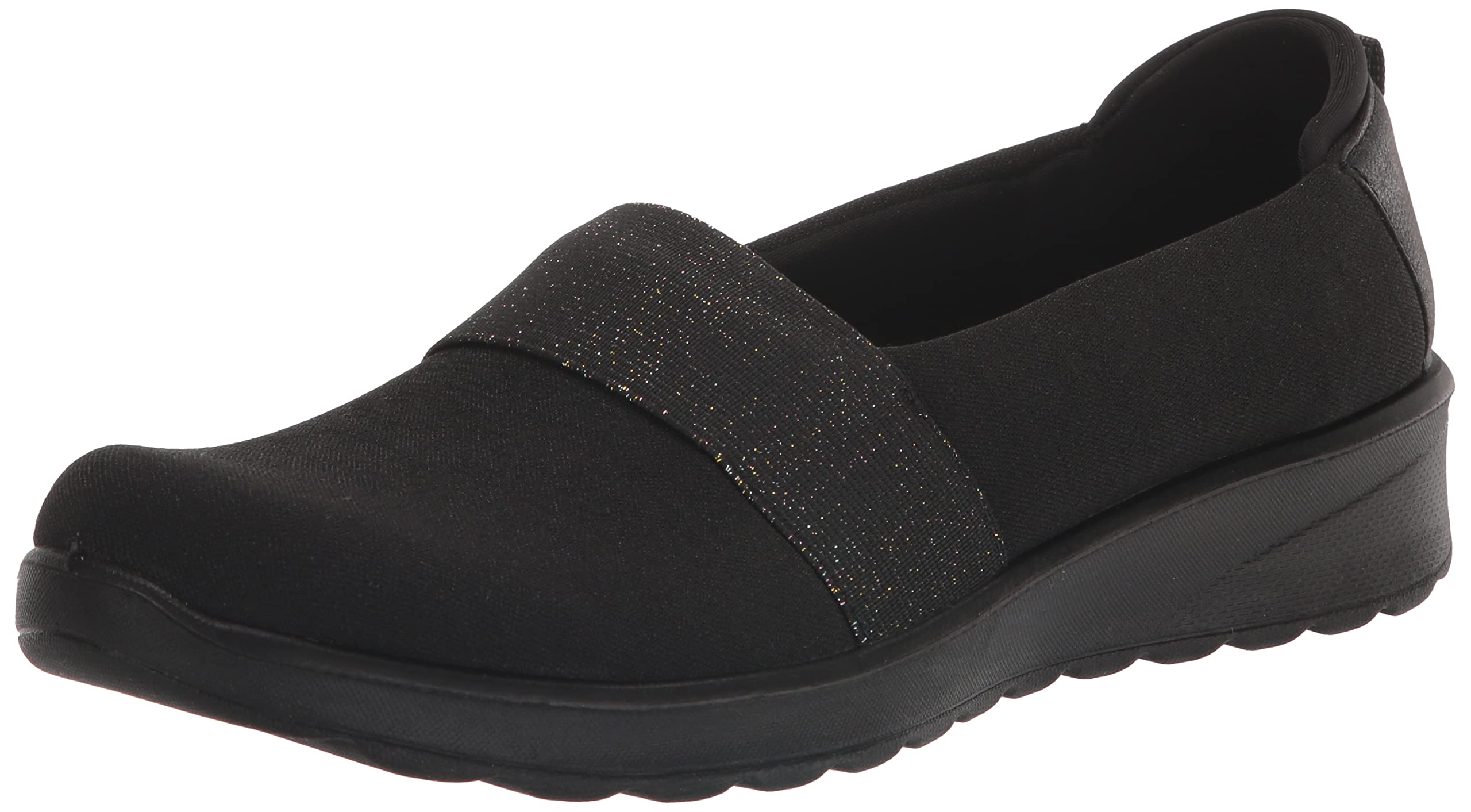 BZees Women's Gracie Slip-On Comfortable Walking Shoes - Black Size 5 M - Perfect for Casual Wear, Travel & Everyday Comfort