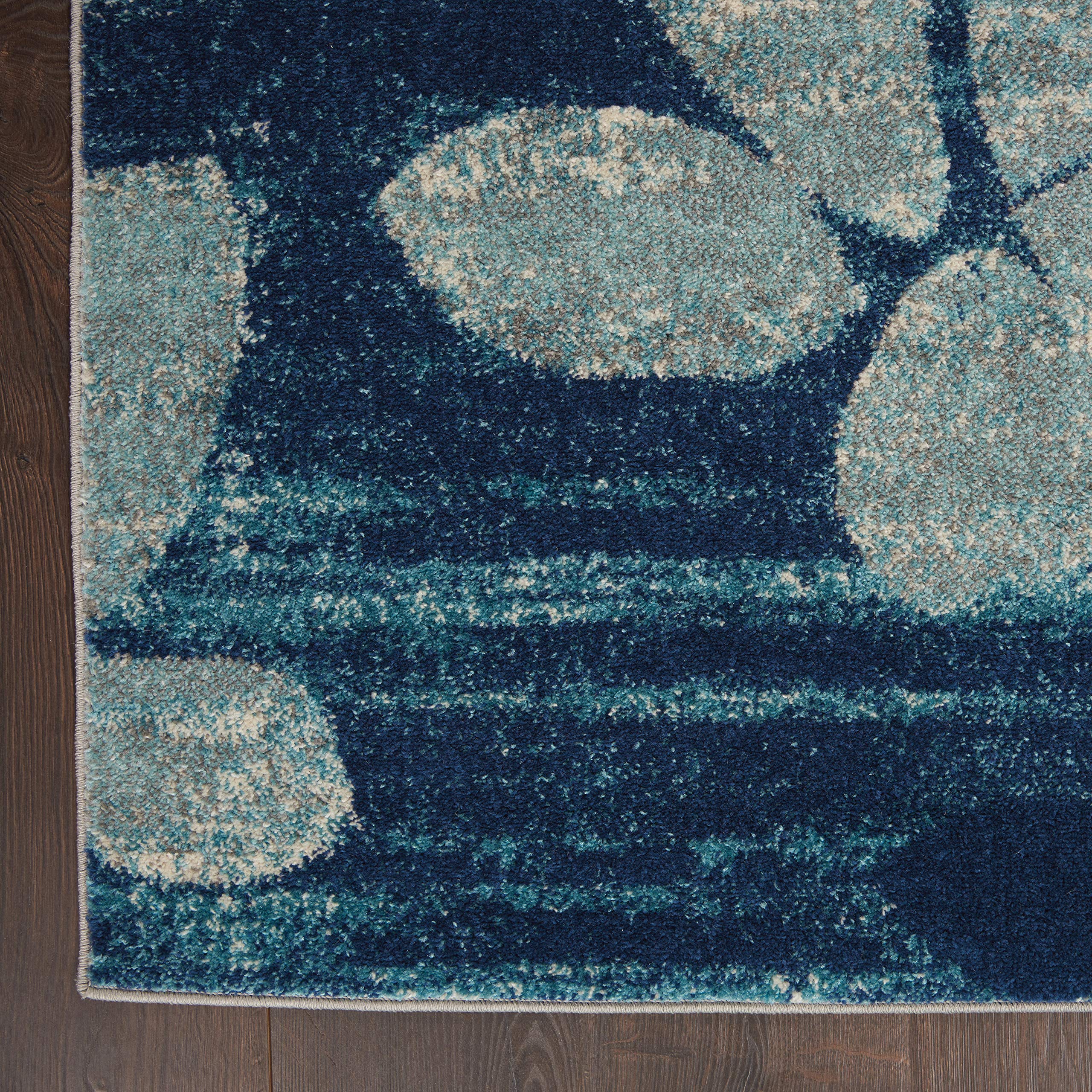 Nourison Tranquil Floral Navy/Light Blue 6' x 9' Area Rug - Non-Shedding, Easy to Clean, Soft & Durable - Perfect for Bedroom, Living Room, Dining Room & Kitchen Decor (6x9)