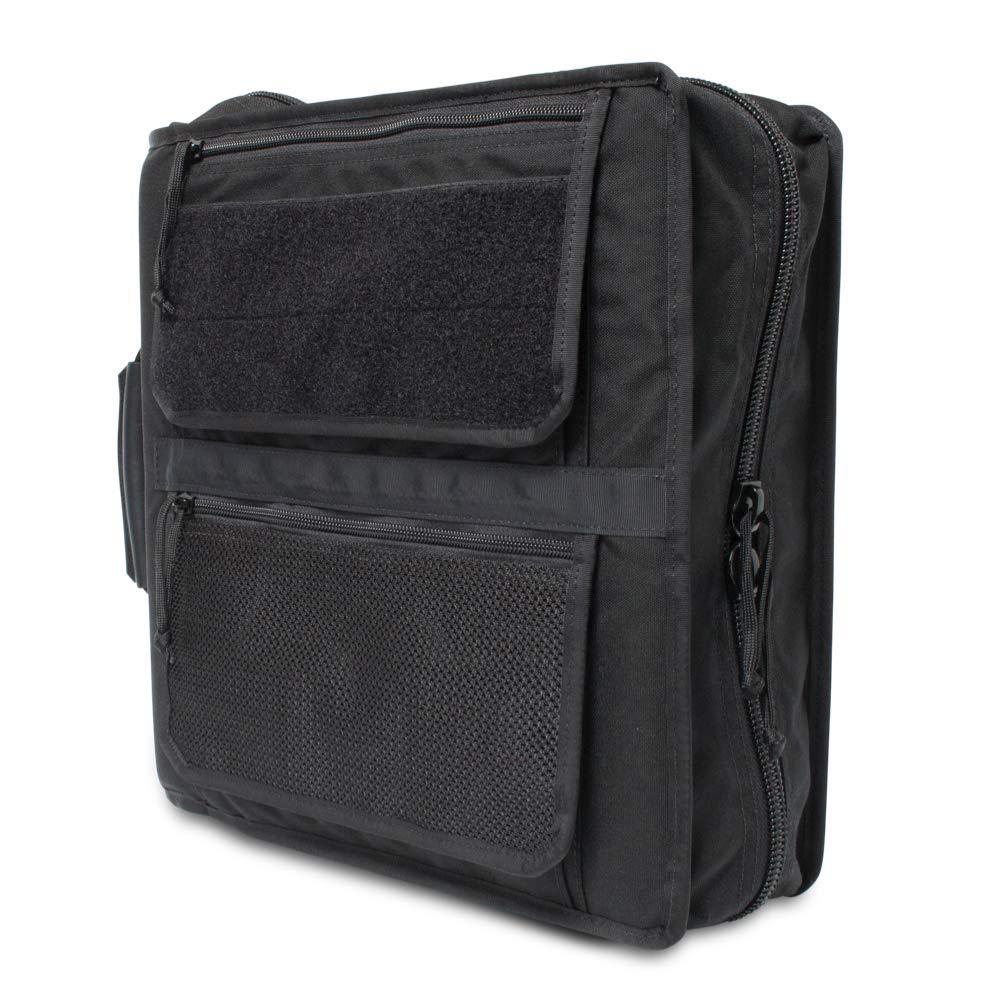 Tactical Notebook Cover - 3-Ring Binder Organizer with Zipper & Leather Handle | Fits 3-4 Inch Binders | Durable Field Notebook for Military, Outdoor & Office Use | Waterproof Tactical Gear (Black)