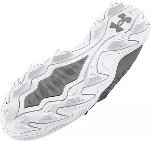 UA Harper 9 RM Men's Baseball Cleats - Grey Molded Cleats for Baseball & Softball | Lightweight & Durable for Field Performance | Perfect for Games & Practice (Model 3027442-102)