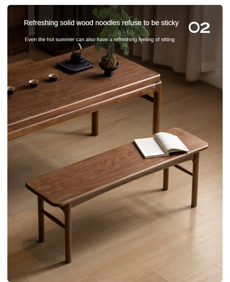 Premium Black Walnut Solid Wood Tea Stool - Handcrafted Rustic Side Table for Living Room, Bedroom, or Garden - Perfect for Tea Ceremonies, Plant Stand, or Decorative Accent