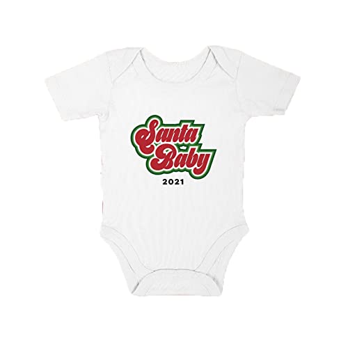 Santa Baby 2021 Christmas Infant Bodysuit - Cute Holiday Outfit for Newborns & Babies - Perfect for Pregnancy Announcements & First Christmas Photos