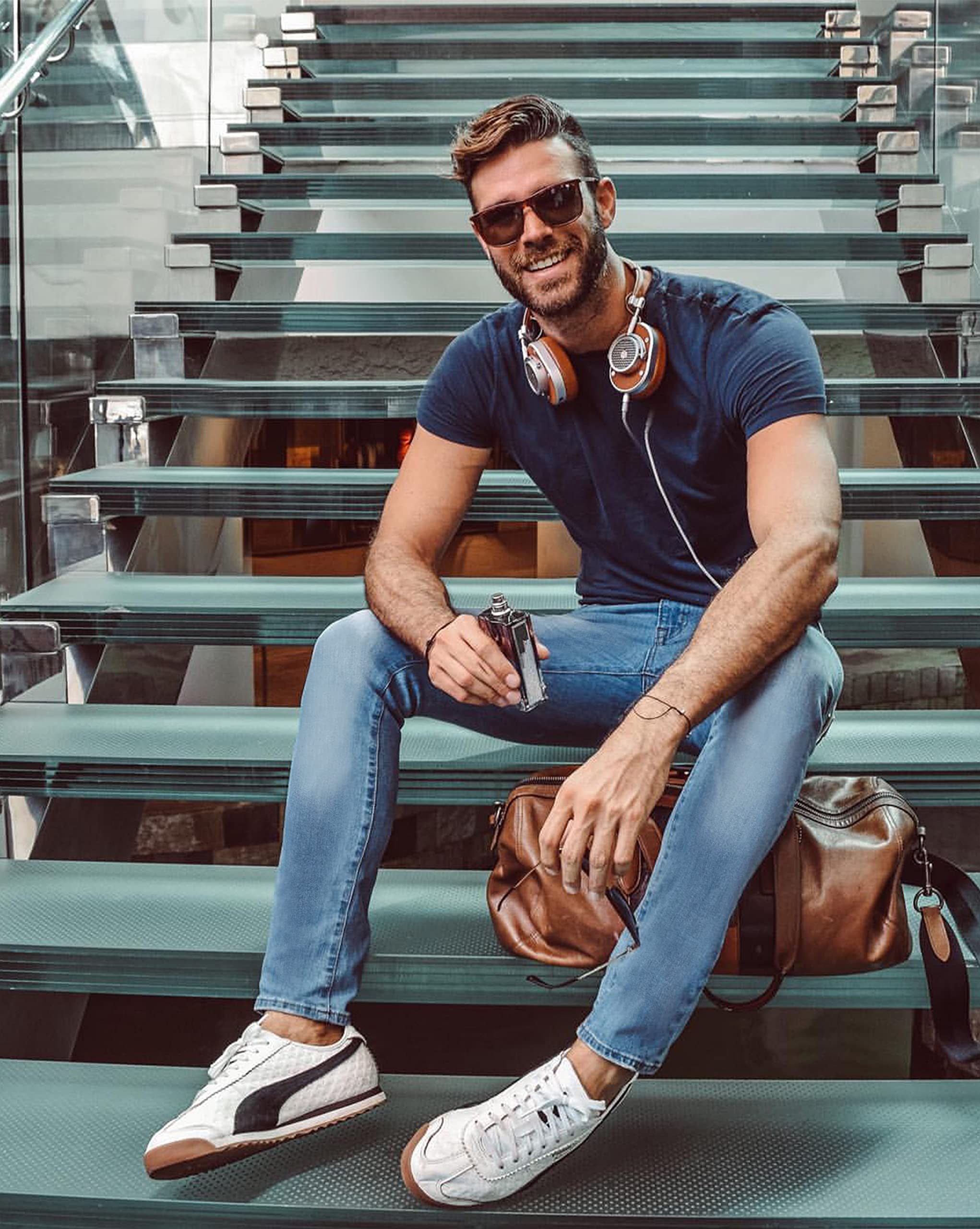 **CULTURA AZURE Men's Stretch Denim Jeans - Washed Tapered Fit for Big & Tall - Blue & Black (36W x 32L) | Casual Comfort for Everyday Wear, Work & Weekend Outings**