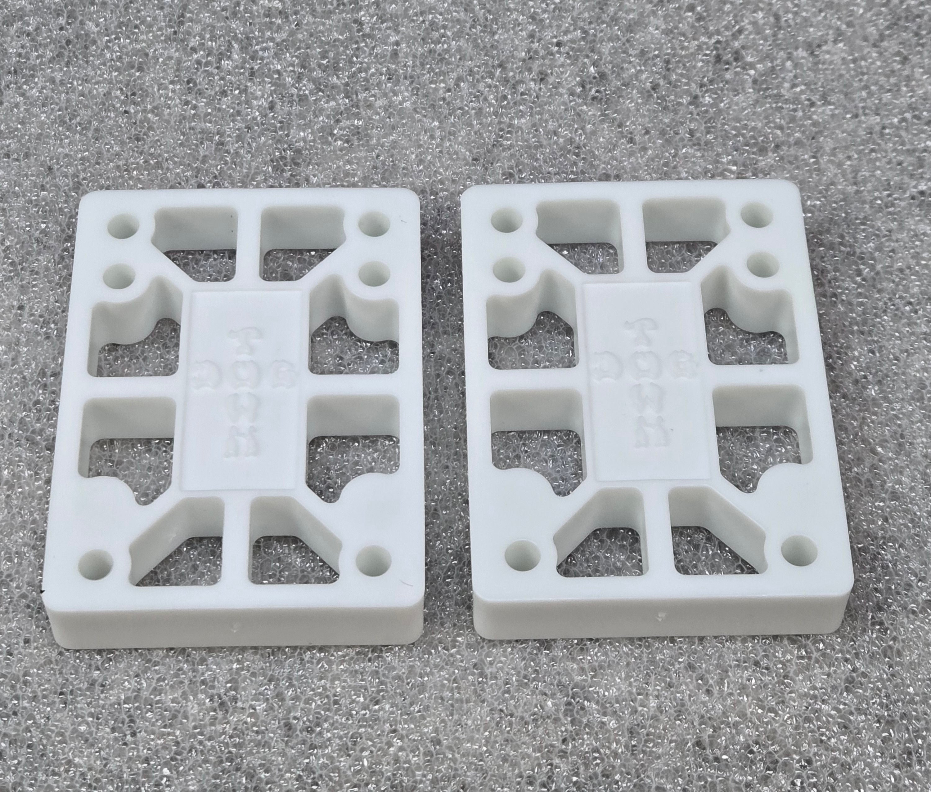 Dogtown 1/2 Inch Skateboard Riser Pads - Shock Absorbing White PU Pads for Longboards & Cruisers - Reduce Vibration & Protect Your Deck