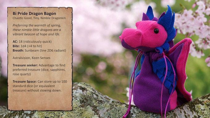 Bi Pride Dragon Bagon - LGBTQ+ Pride Accessories for Cosplay, Anime Conventions & Rainbow-Themed Events
