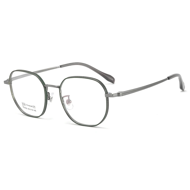 Bclear Unisex Full Rim Small Square Polygon Titanium Eyeglasses 6958 - Lightweight Durable Frame for Men & Women - Perfect for Reading, Work, and Everyday Fashion