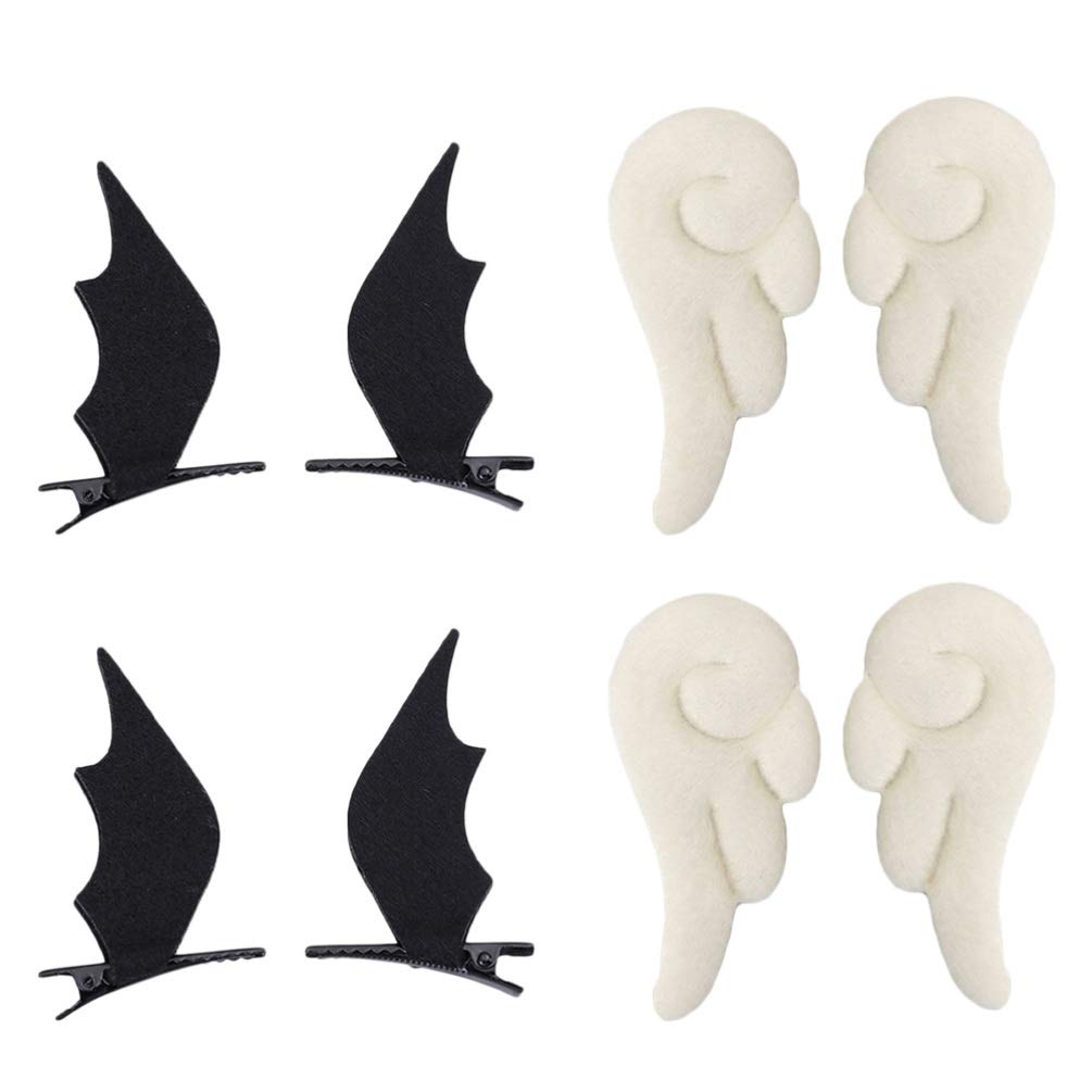 SOIMISS 4 Pairs Angel Wing Hair Clips - Bat Wings Hairpins for Girls & Women | Devil & Angel Hair Barrettes for Cosplay, Halloween, Parties & Daily Use