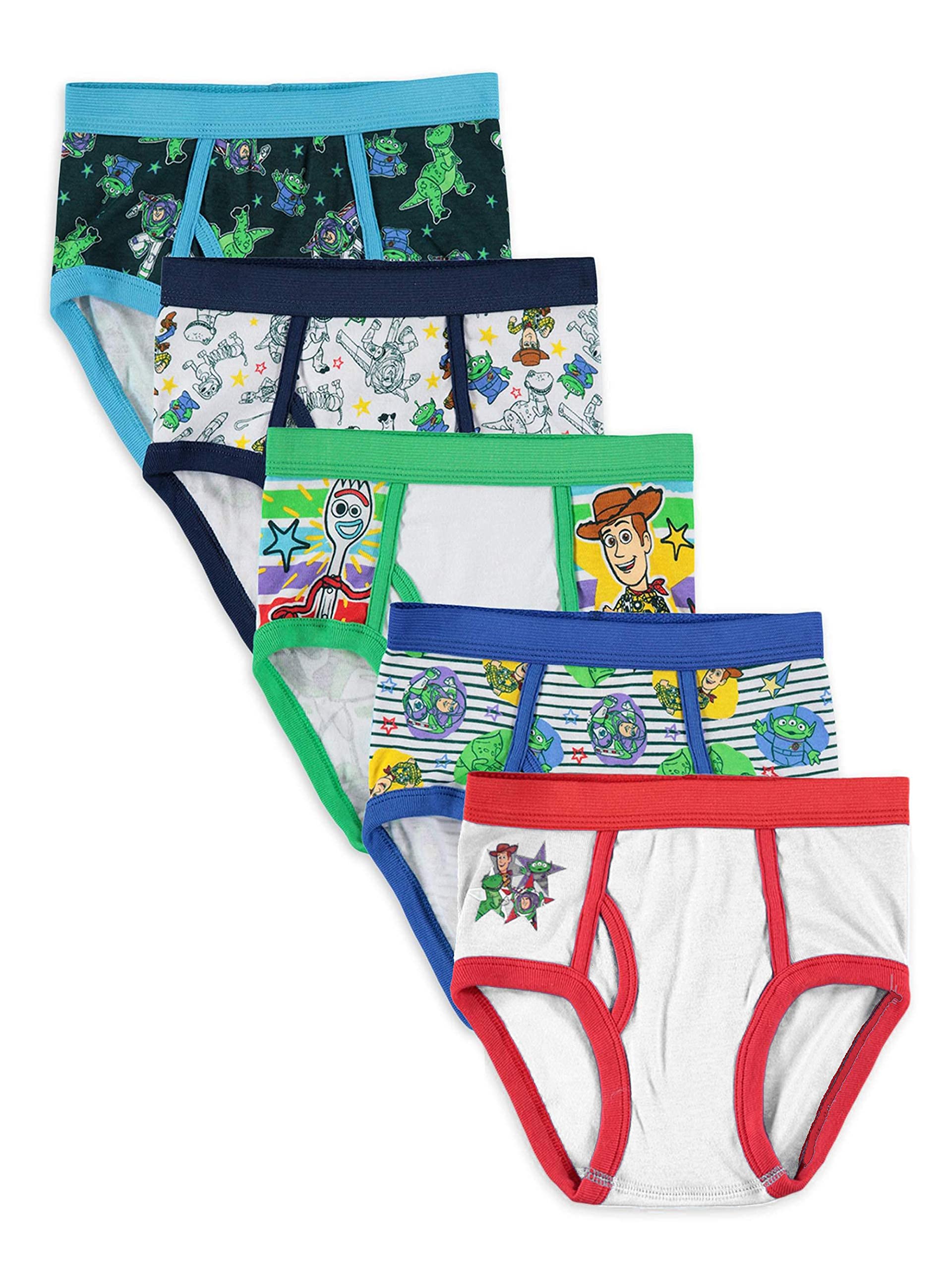 Disney Toy Story 5-Pack Kids' Briefs - Soft Cotton Underwear Set for Boys, Buzz Lightyear & Woody Character Design, Comfortable for School, Play & Sleep