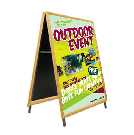 22x28 A-Frame Sign Holder - Double Sided Wood Snap Frame with 1.25