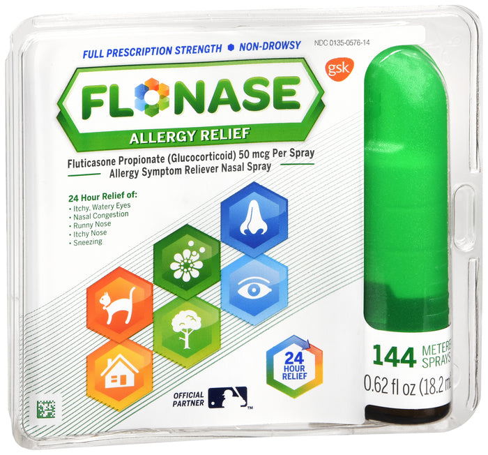 Flonase Allergy Relief Nasal Spray 24-Hour Non-Drowsy Formula for Seasonal & Indoor Allergies - Sneezing, Runny Nose, Itchy Eyes Relief - Perfect for Home, Office & Travel Use