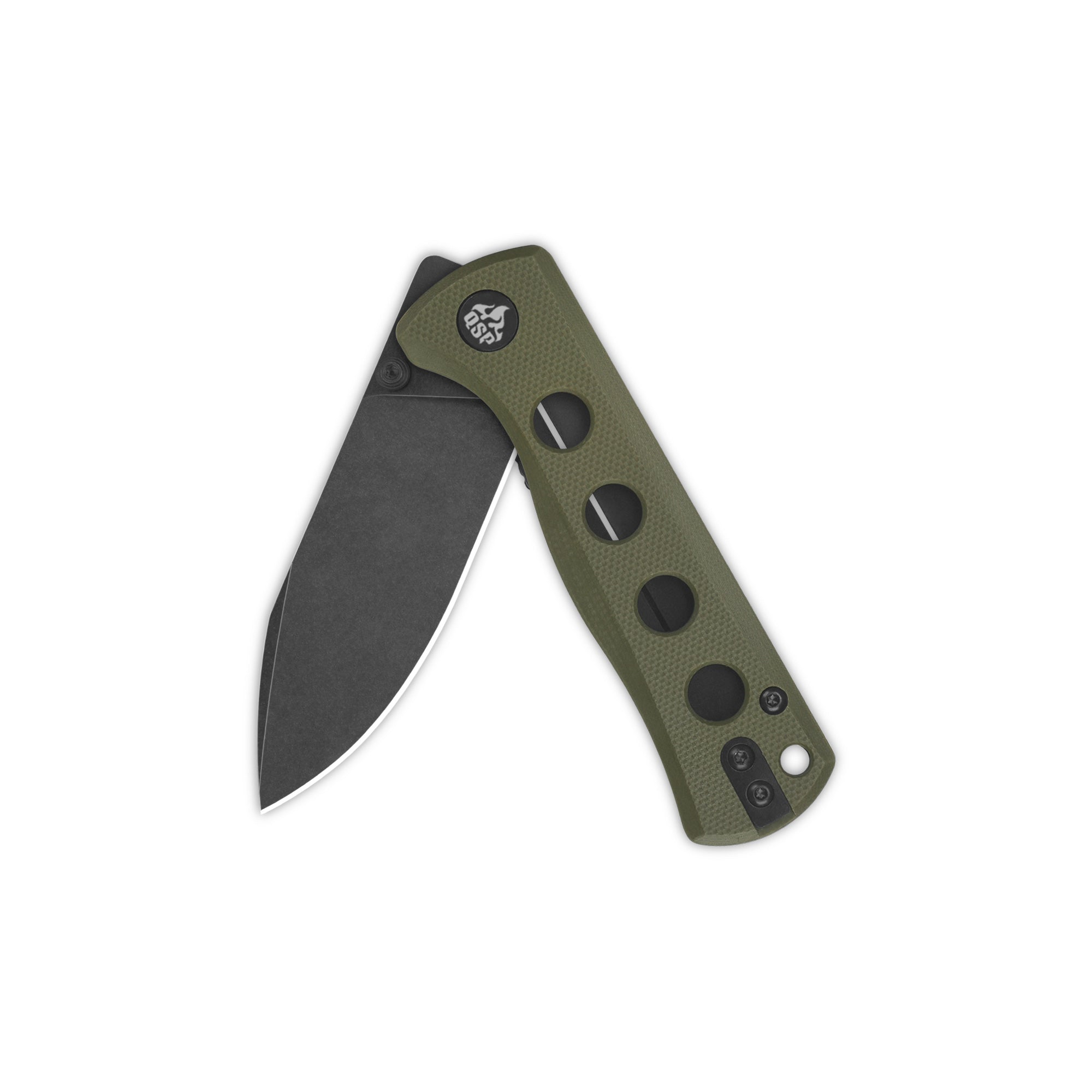QSP Canary Pocket Knife - 14C28N Stainless Steel Blade, Olive Green G10 Handle, Liner Lock Folding Knife for EDC, Camping & Outdoor Activities