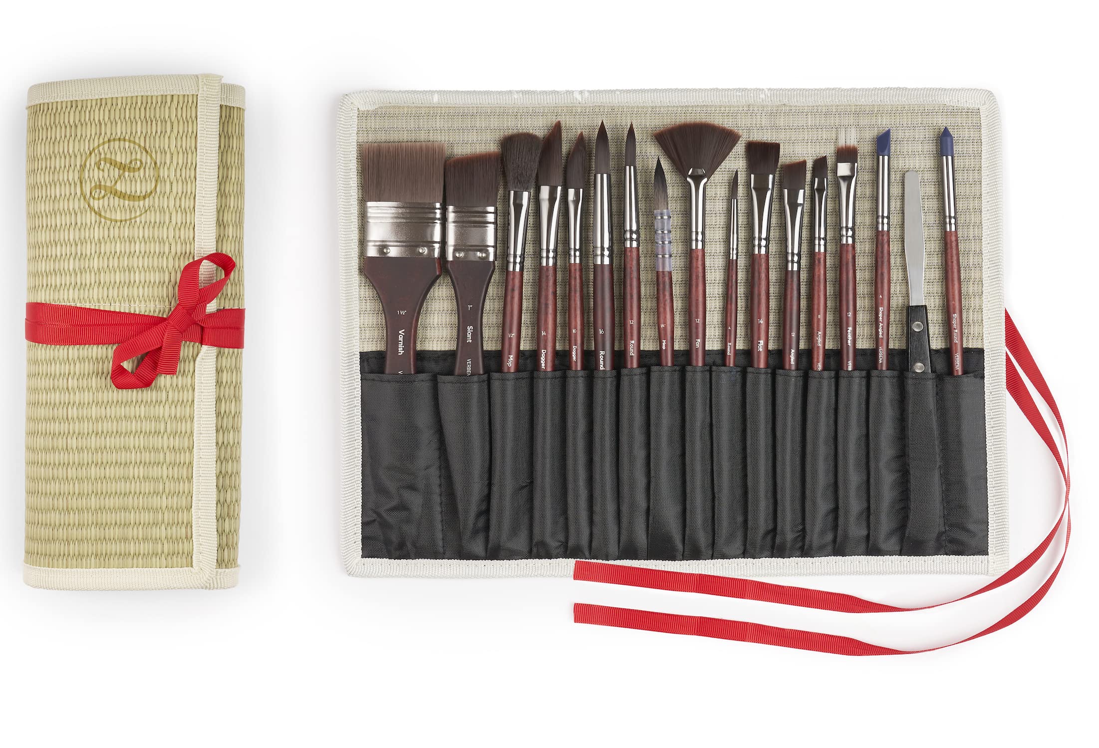 17-Piece Professional Synthetic Paint Brush Set for Acrylics, Watercolor & Gouache - ZenART Verbena Artist Brush Collection with Great Flow Control & Snap - Perfect for Beginners, Professionals & Studio Painting