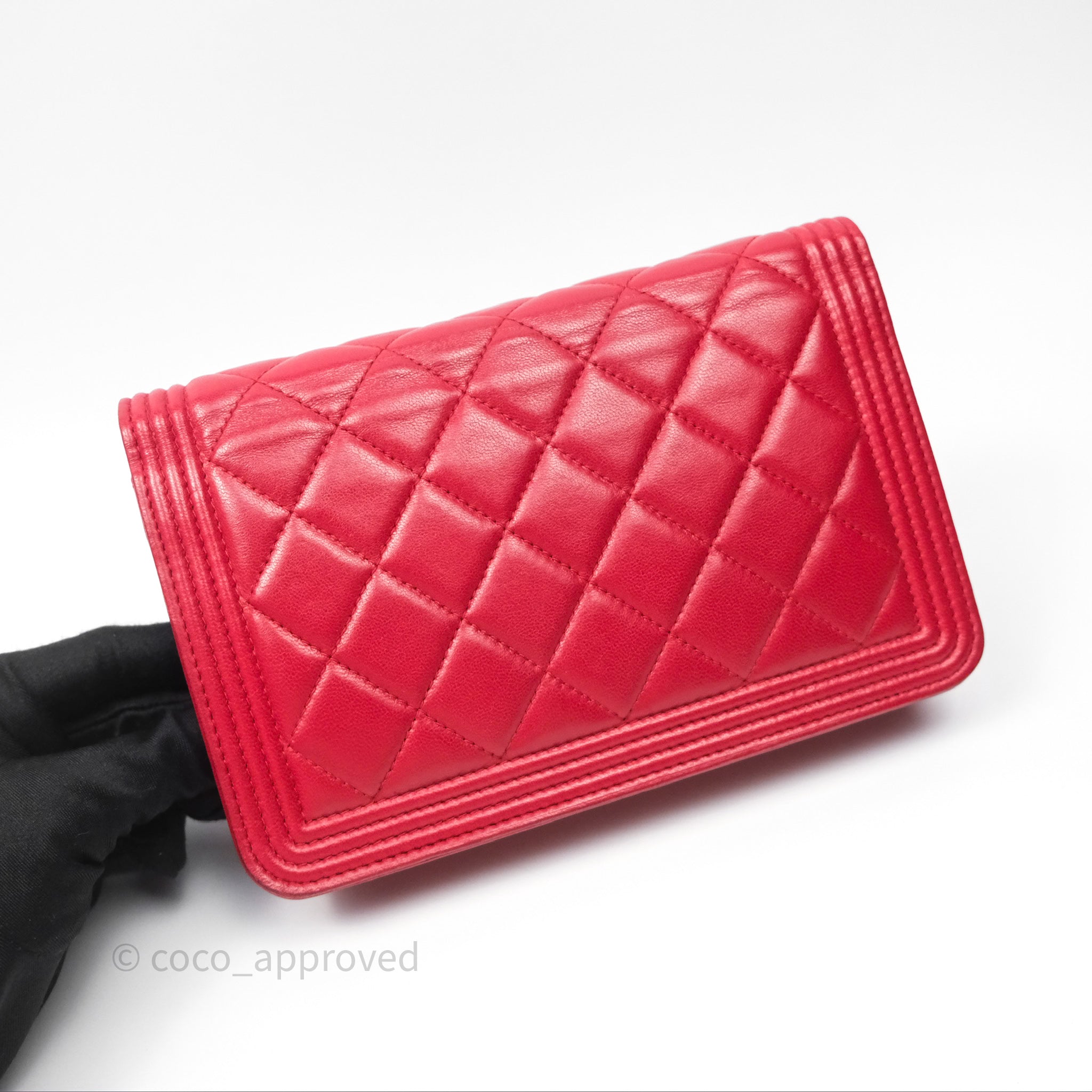 Chanel Boy Wallet on Chain WOC Red Lambskin Ruthenium Hardware - Luxury Crossbody Bag for Women, Perfect for Parties, Date Nights & Evening Events