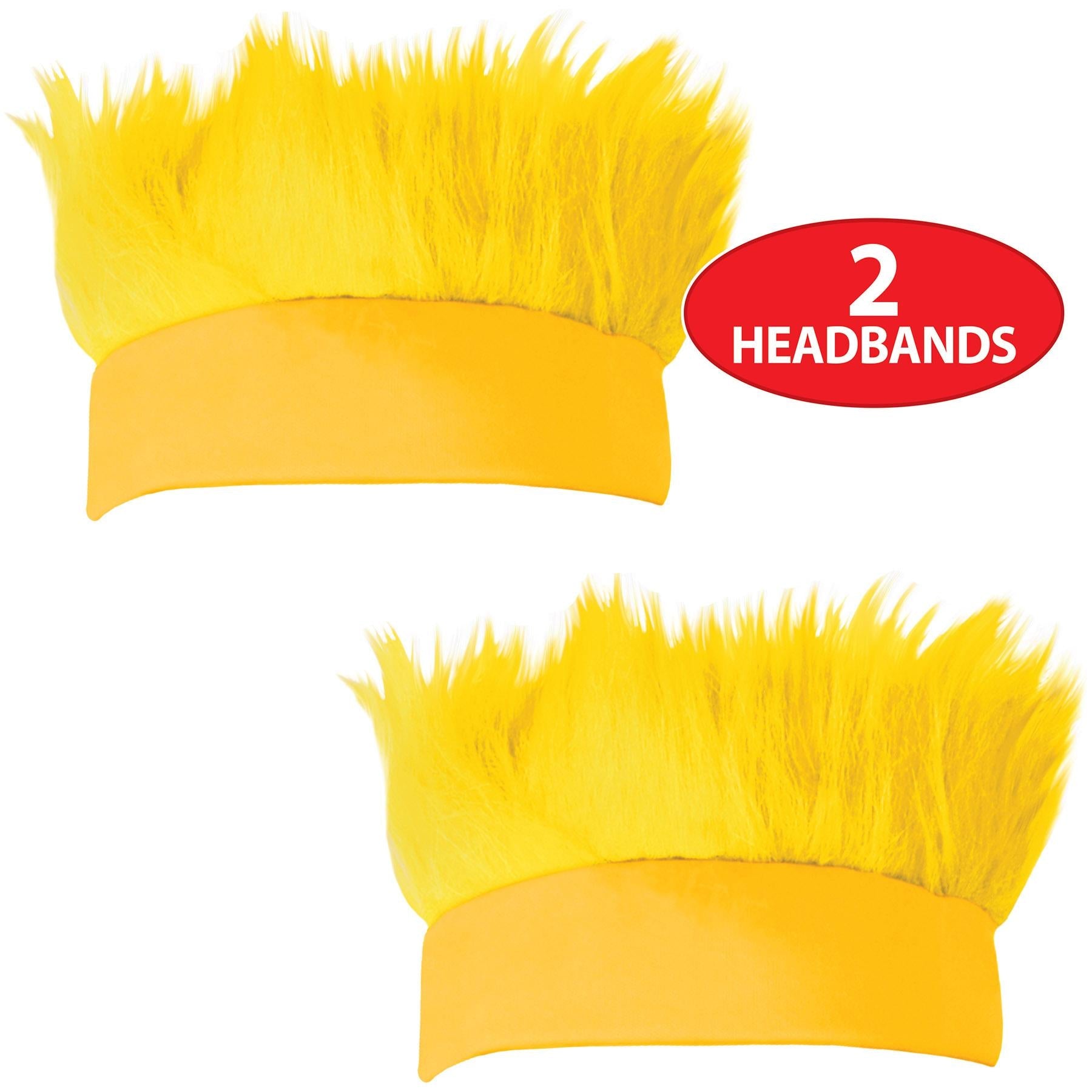 12 Pack Beistle Hairy Headbands - Yellow Fun Costume Accessories for Halloween, Cosplay & Themed Parties
