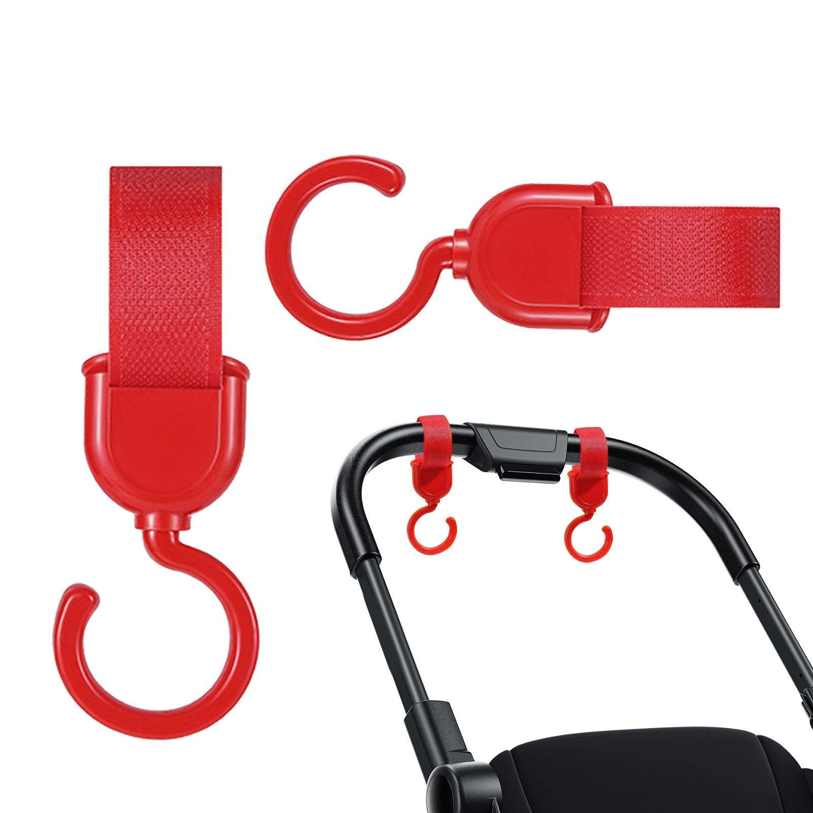 Rotatable Baby Stroller Hook - Multi-Purpose Mommy Organizer Hook for Strollers, Shopping Carts & Wheelchairs | Durable Bag Hanger Accessory for Diaper Bags, Groceries & Daily Essentials (Perfect for Moms On-The-Go)