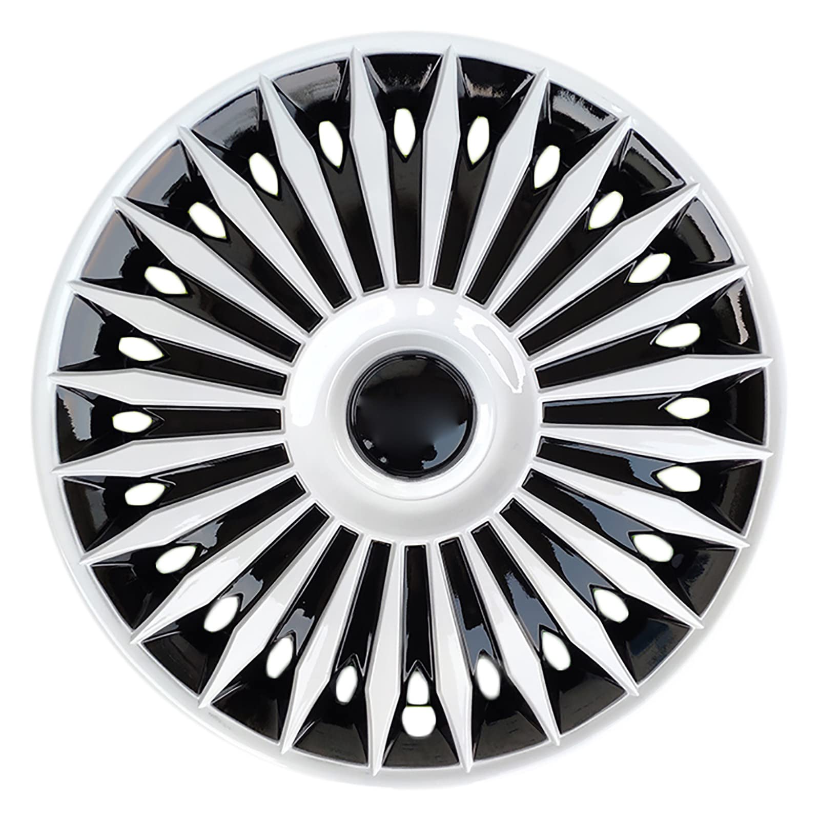 Universal Hubcap Wheel Covers for Cars - Set of 4 (15 Inch, White) - Fits Most Vehicle Models & Brands - Enhance Your Car's Appearance for Daily Commute & Road Trips