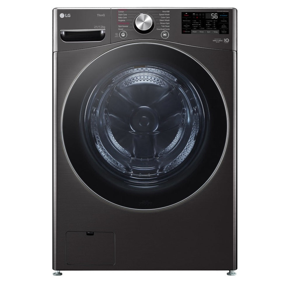 LG 21/12KG Washer Dryer Combo F2721HVRB - Energy Efficient Laundry Machine with Free Gift - Perfect for Apartments & Small Homes