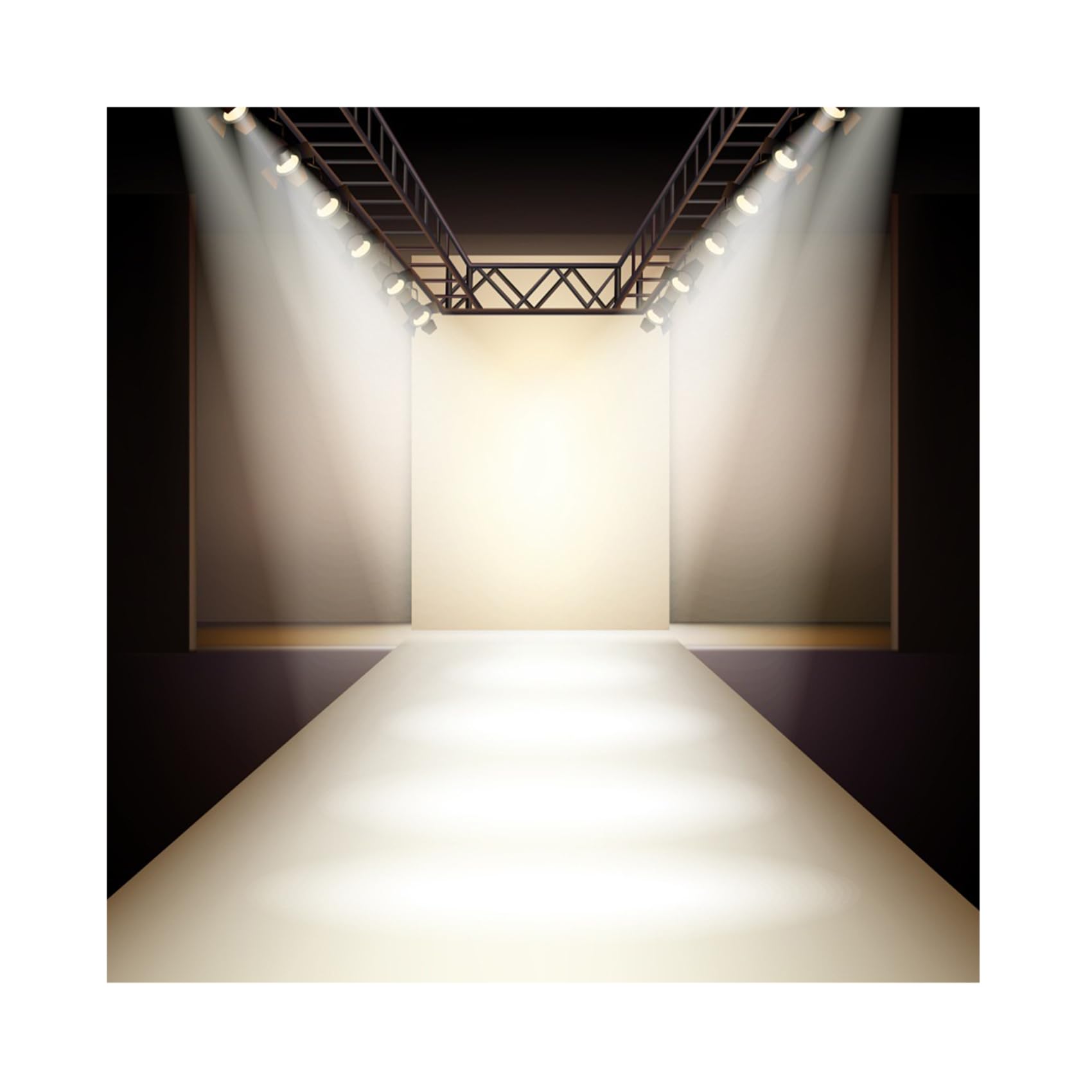 Baocicco 8x8ft Sparkling Silver Illuminated Backdrop - Fashion Runway Spotlight Photography Background with LED Lights for Catwalk Shows, Business Clothes Collection Events, and Party Decor