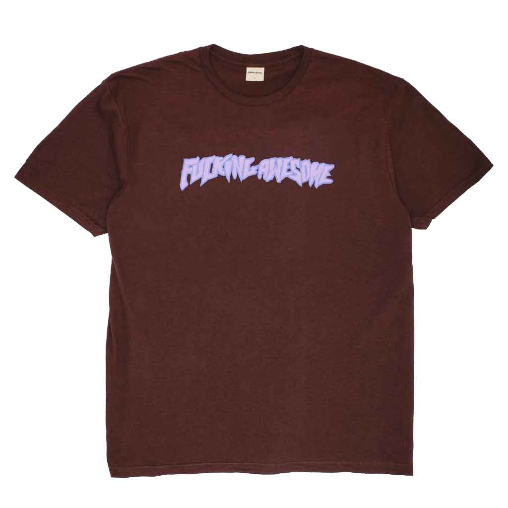2025 Stamp Logo Short Sleeve T-Shirt for Men - Trendy Brown Cotton Tee - Casual Streetwear & Everyday Wear