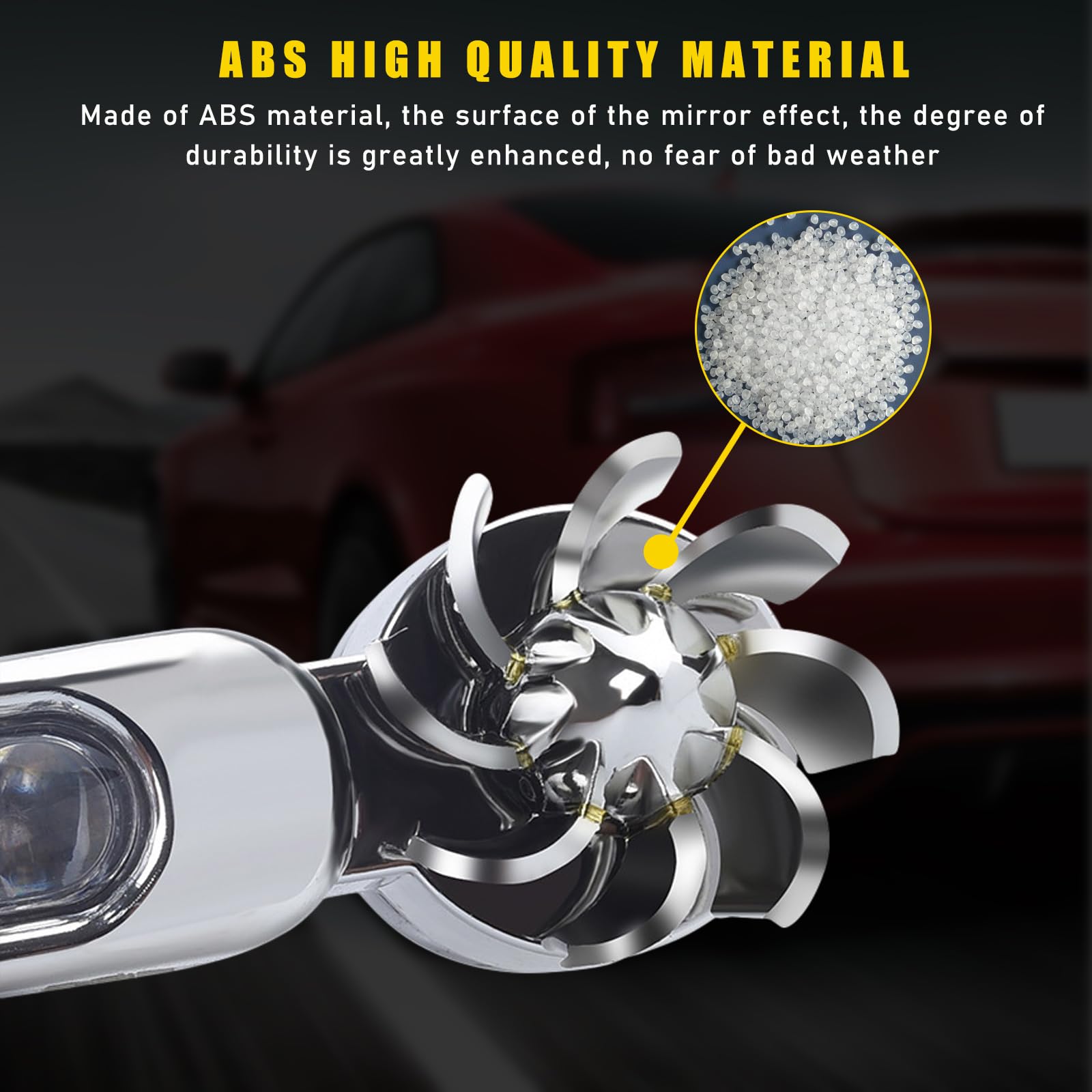 2 PCS LED Wind Powered Vehicle Lights - 8 LED Waterproof Car Wind Energy Daytime Running Lights, No External Power Needed, Universal Auto Accessories (White) | Perfect for Off-Road, Night Driving & Eco-Friendly Cars