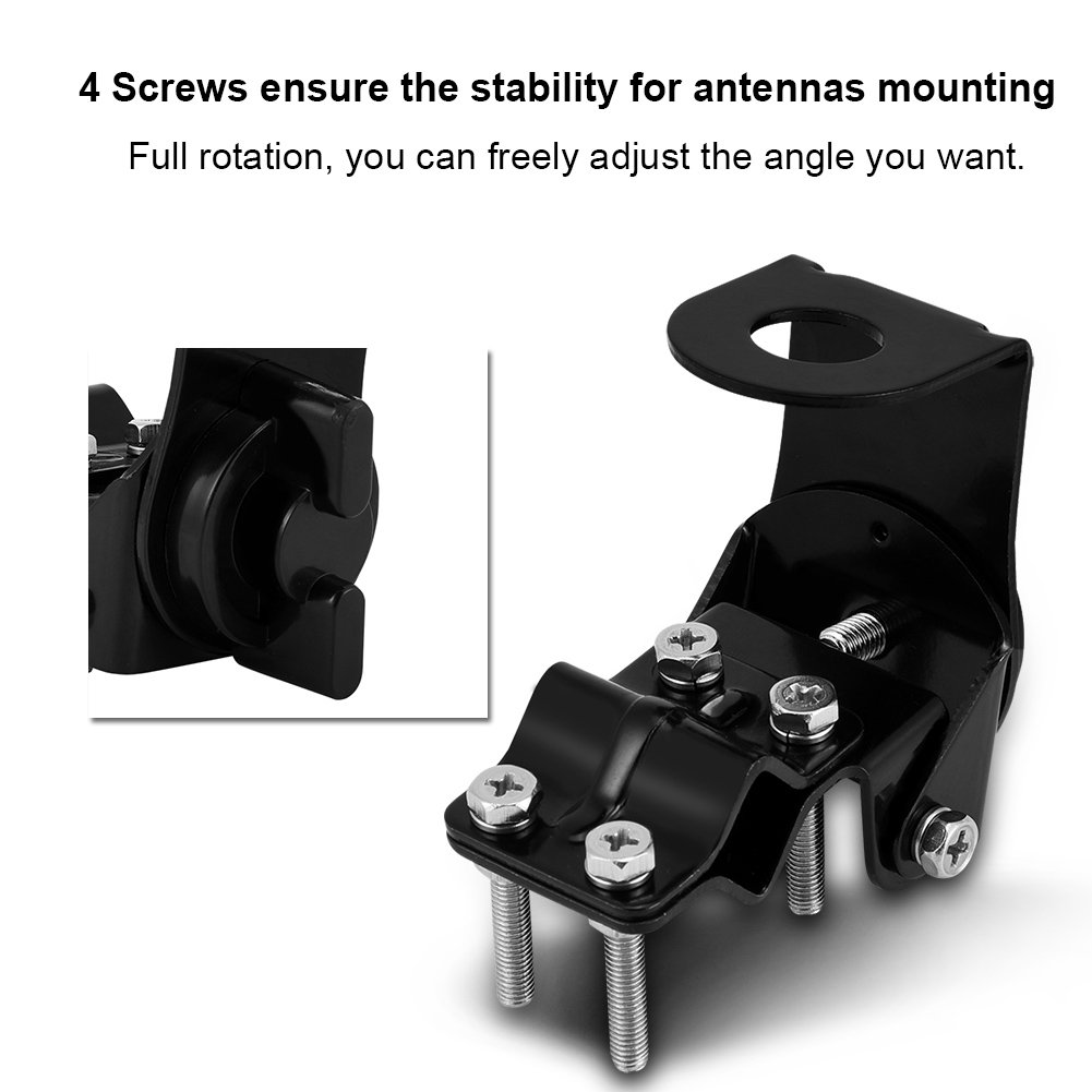 RB-46 Stainless Steel CB Radio Antenna Mount Bracket for Vehicles - Heavy Duty Truck & Car Mobile Radio Holder for Two Way Radios & Transceivers - Perfect for Off-Roading, Fleet Communication & Emergency Preparedness