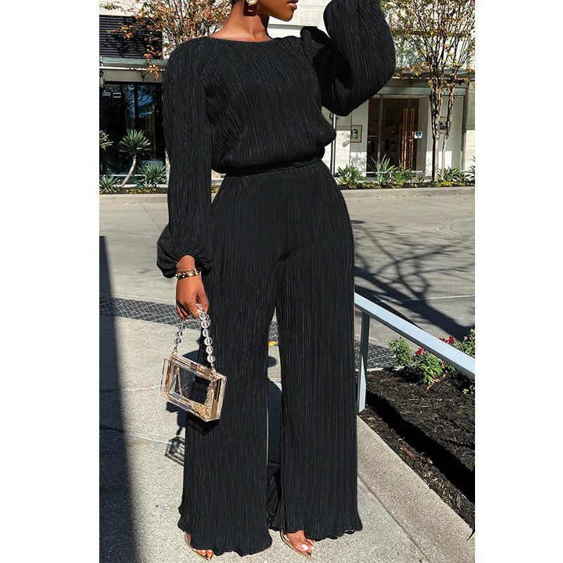 Stylish Loose Pleated Two-Piece Set for Women | Trendy Casual Outfit | Perfect for Brunch, Shopping & Summer Vacations