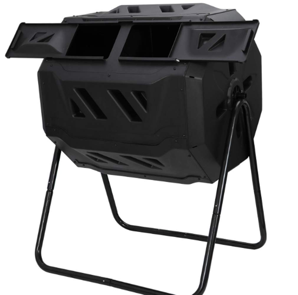 43 Gallon Dual Chamber Compost Tumbler Bin - Outdoor Large Capacity Composter for Organic Waste, Gardening, and Eco-Friendly Composting at Home