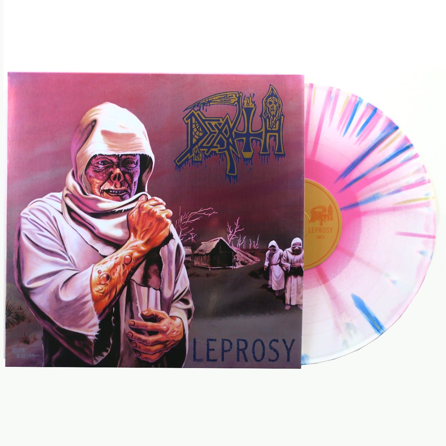 DEATH 'Leprosy' Limited Edition Merge/Splatter Vinyl LP Record - Heavy Metal Music Collectible for Audiophiles & Vinyl Enthusiasts - Perfect for Home Listening Sessions & Music Collection Displays