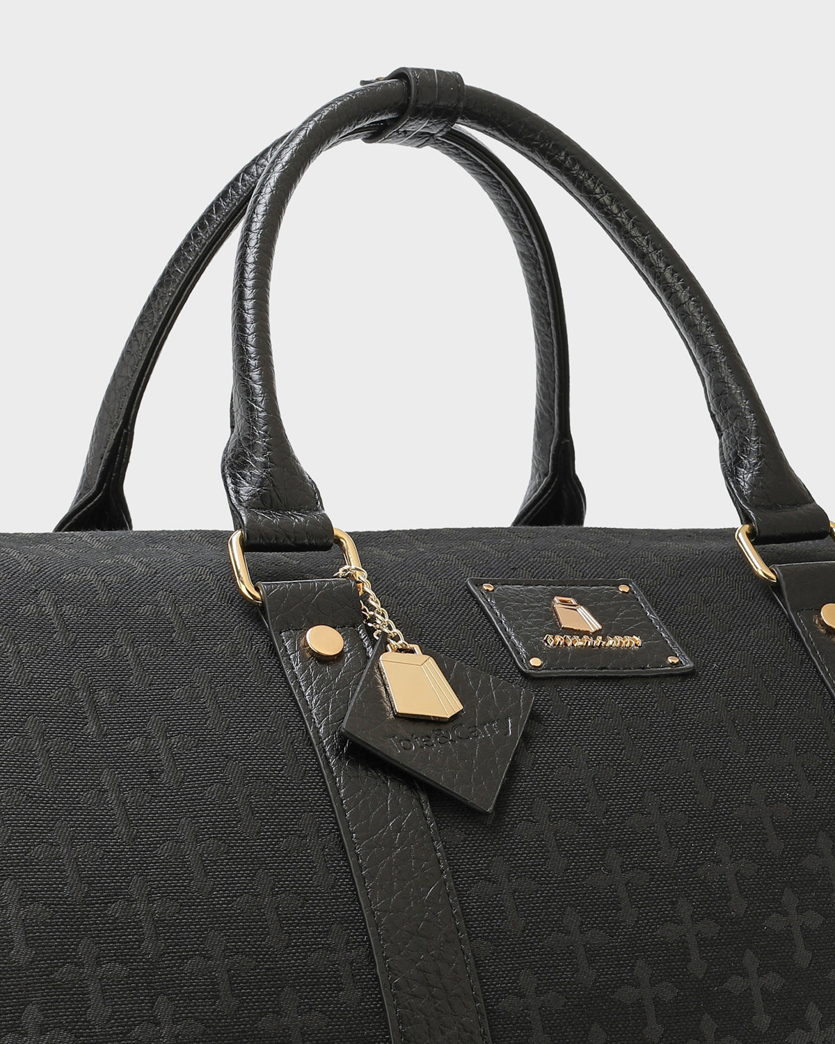 Black Cross Spiked Rolling Duffle Bag - Stylish Travel Luggage for Gym, Work & Weekend Getaways | Durable Wheels & Trendy Design