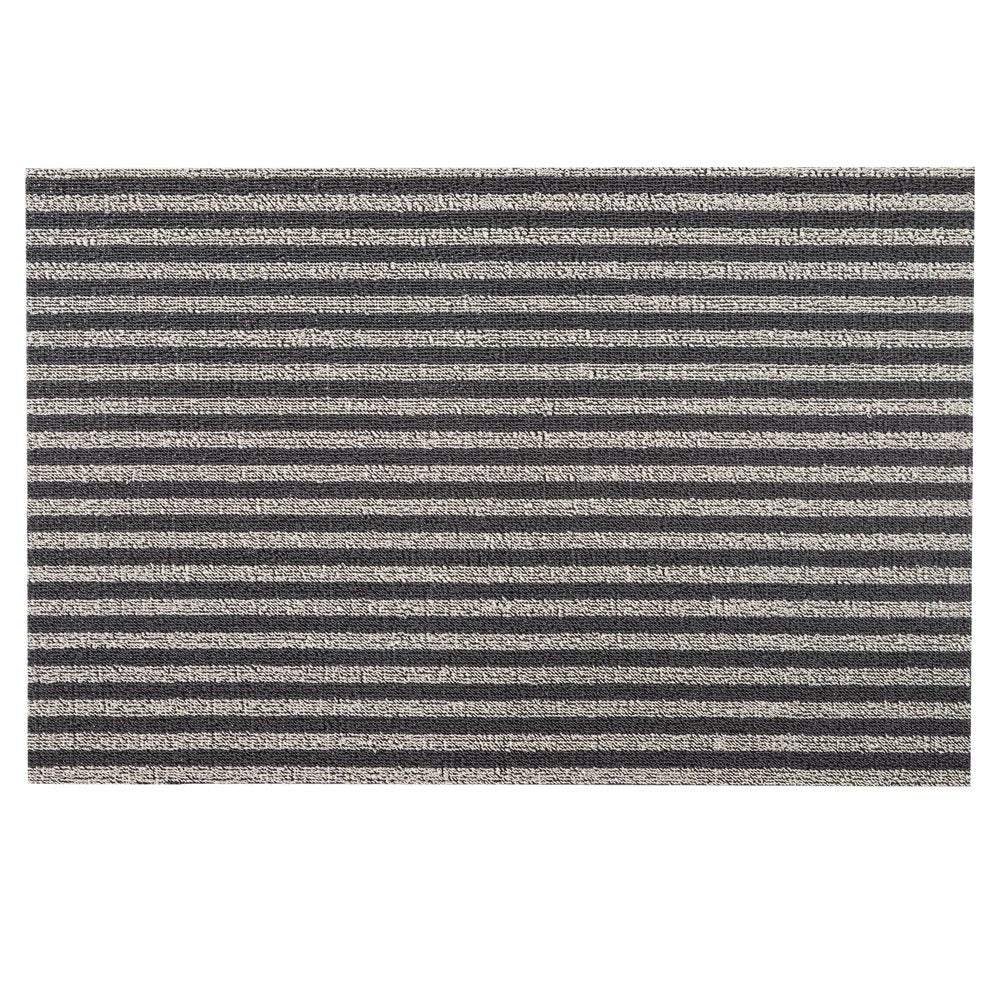 CHILEWICH Utility Door Mat - Shag In Out Mat for Indoor/Outdoor Use, Breton Stripe/Gravel Design, 61x91cm - Perfect for Entryway, Patio, and Mudroom Protection